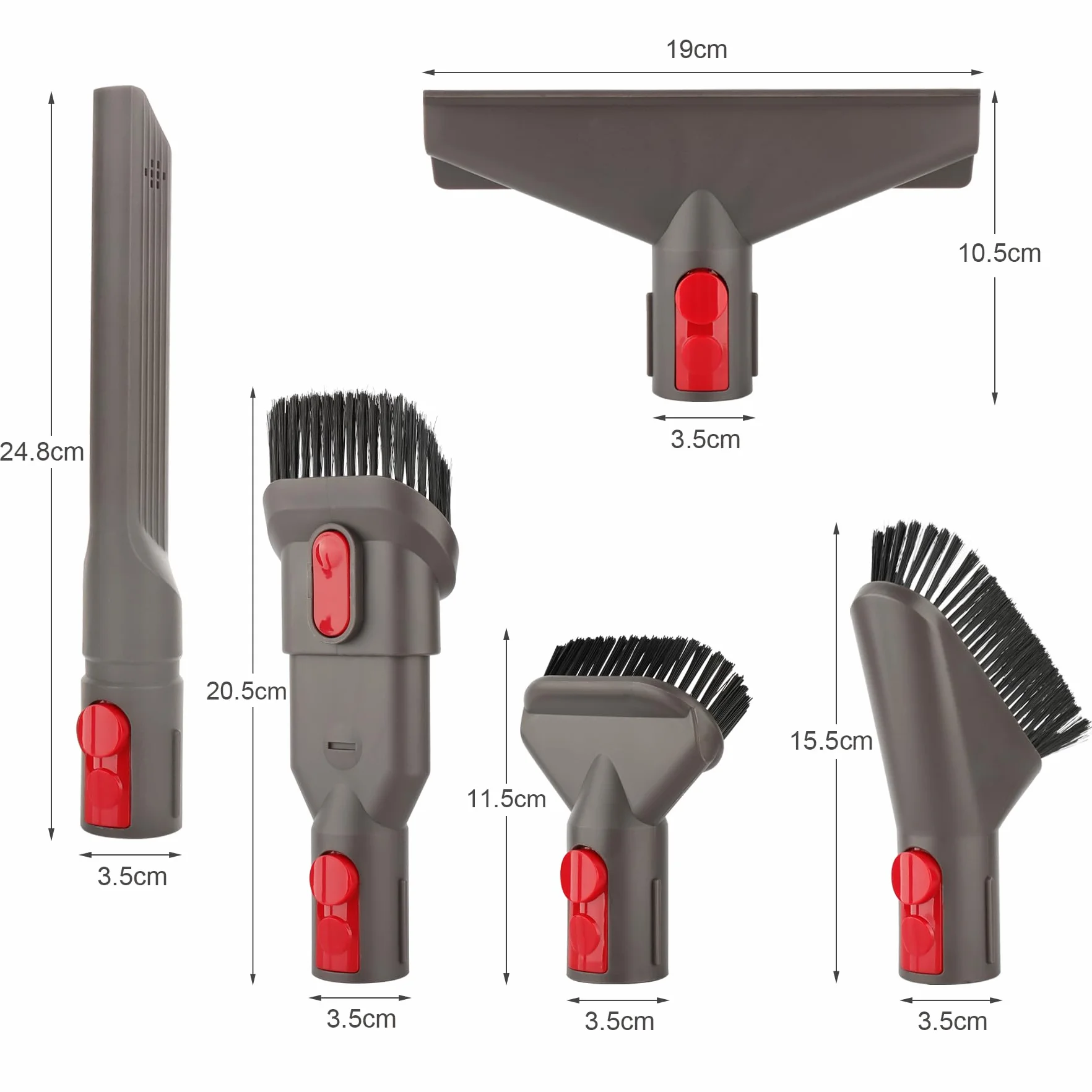 Zestaw akcesoriów do odkurzacza, zestaw dysz z wężem przedłużającym, części zamienne do odkurzacza Dyson Gen5, V15, V12, V7, V8, V10, V11, SV10, SV11 (6 w 1)