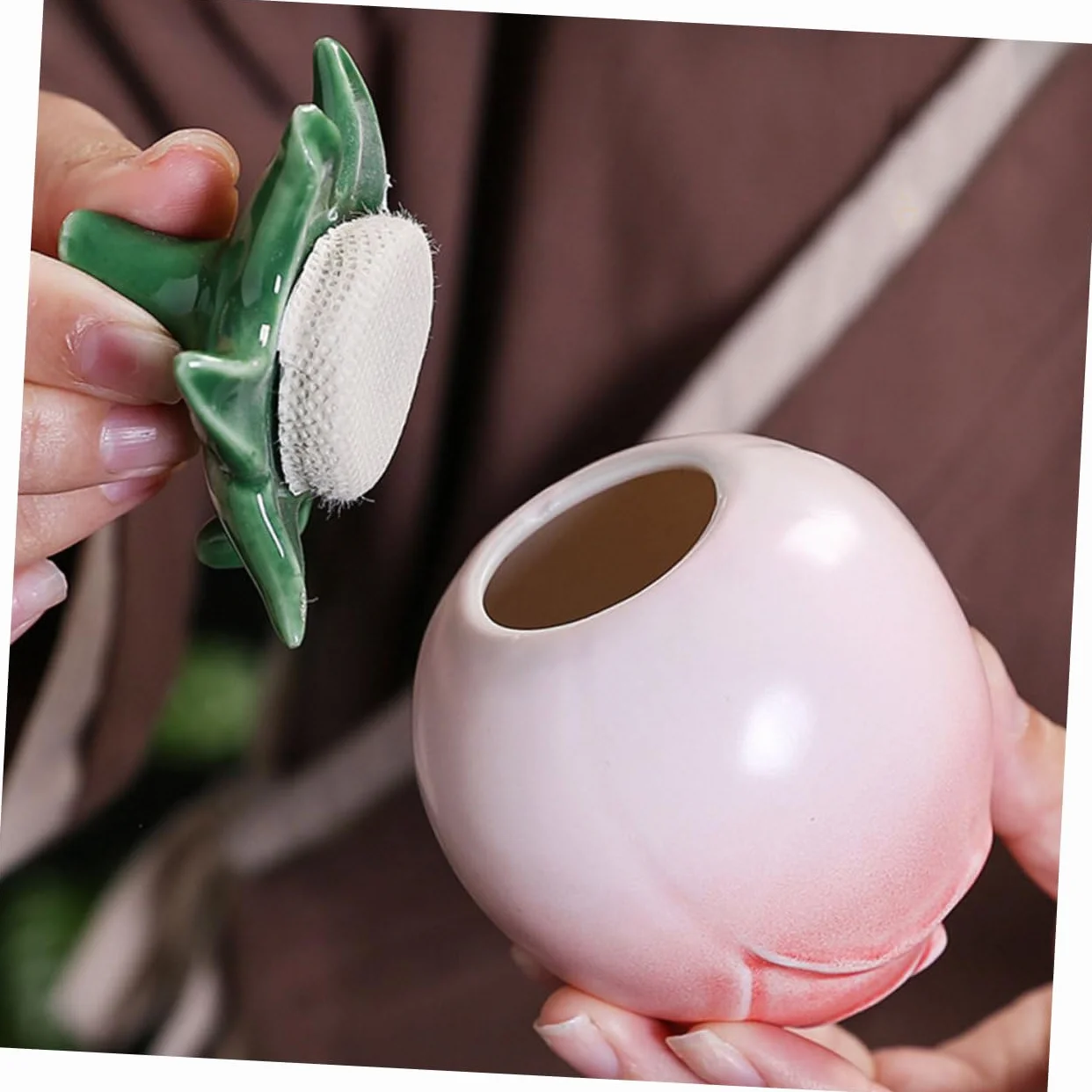 Ceramiczny Pojemnik na Herbatę Kształcie Róży Szczelna Pokrywa Dekoracyjny Słoik do Liściastej Herbaty