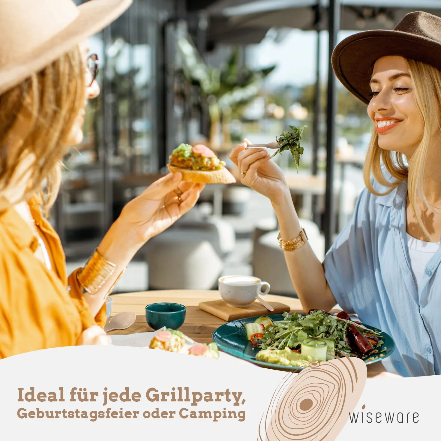 wisefood Jednorazowe łyżki drewniane 16 cm, 20 sztuk, biodegradowalne sztućce