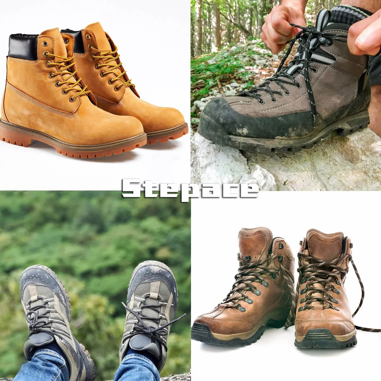 Stepace Okrągłe sznurowadła [2 pary] odporne na rozerwanie taśmy do butów trekkingowych buty robocze,buty trekkingowe,średnica ok.4,5 mm,120 cm - 180 cm długości