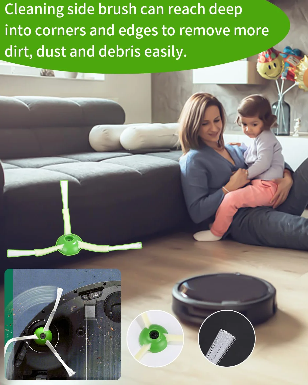 Części zamienne do szczotek do iRobot Roomba serii E i I E5 E6 i7 i7+ i3 i3+ i4 i4+ i6 i6+ j7 j7+ i8 i8+ 2 zestawy gumowych szczotek 6 filtrów 6 szczotek bocznych wymiana akcesoriów do robota odkurzającego do iRobot Roomba