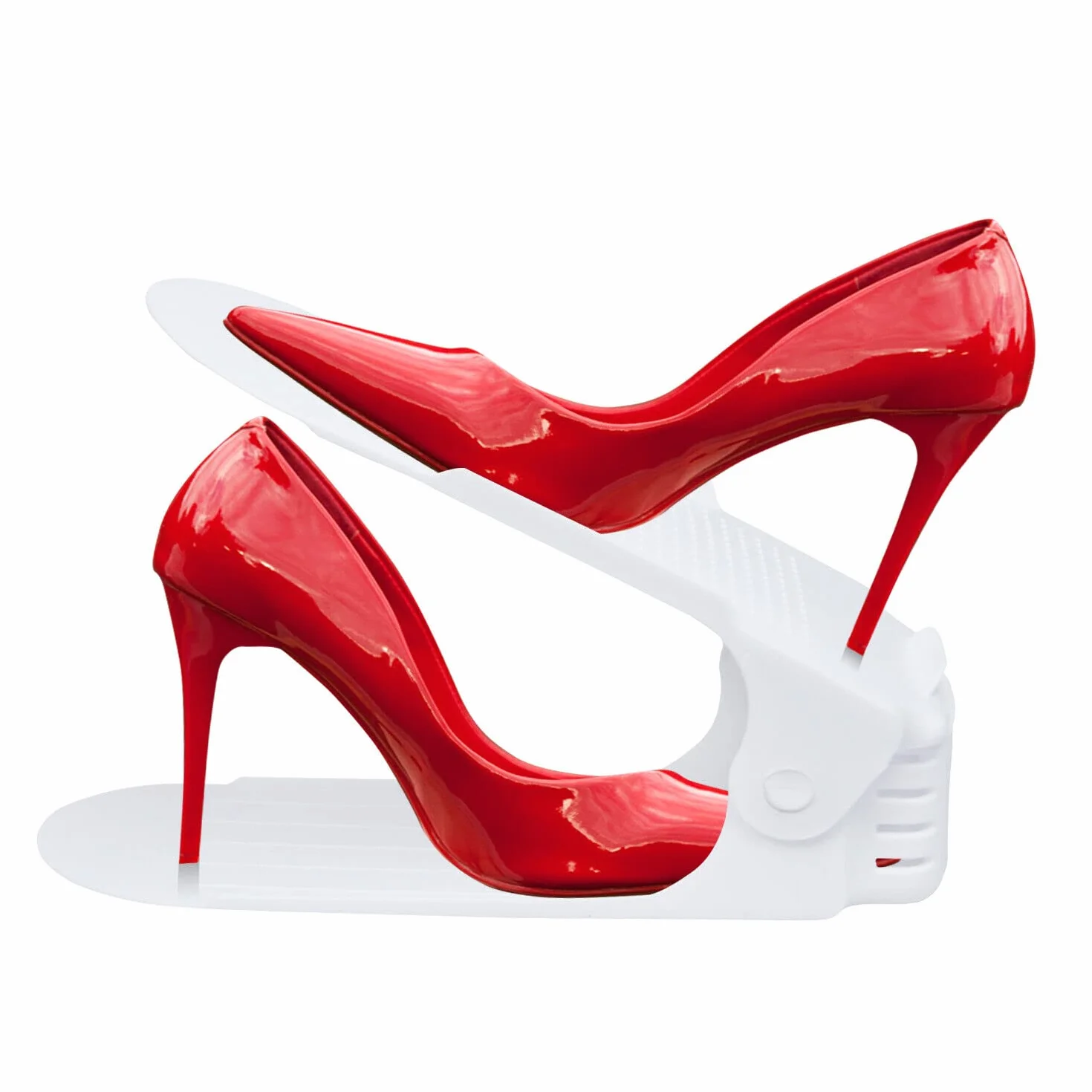 Organizer na buty regulowany 30 sztuk stojak biały