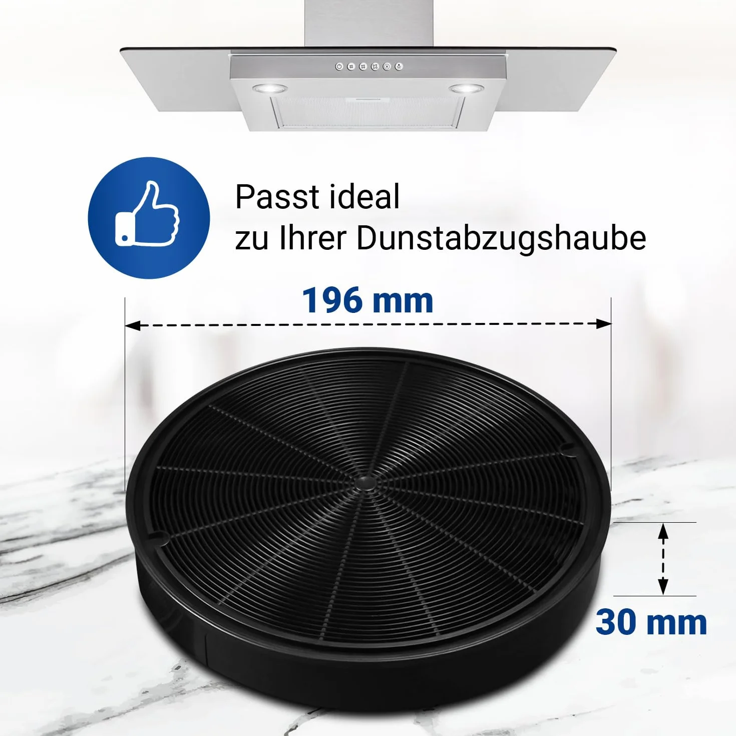 Filtr Węglowy Okrągły 196mm do Okapu AEG Electrolux Bosch Faber Whirlpool