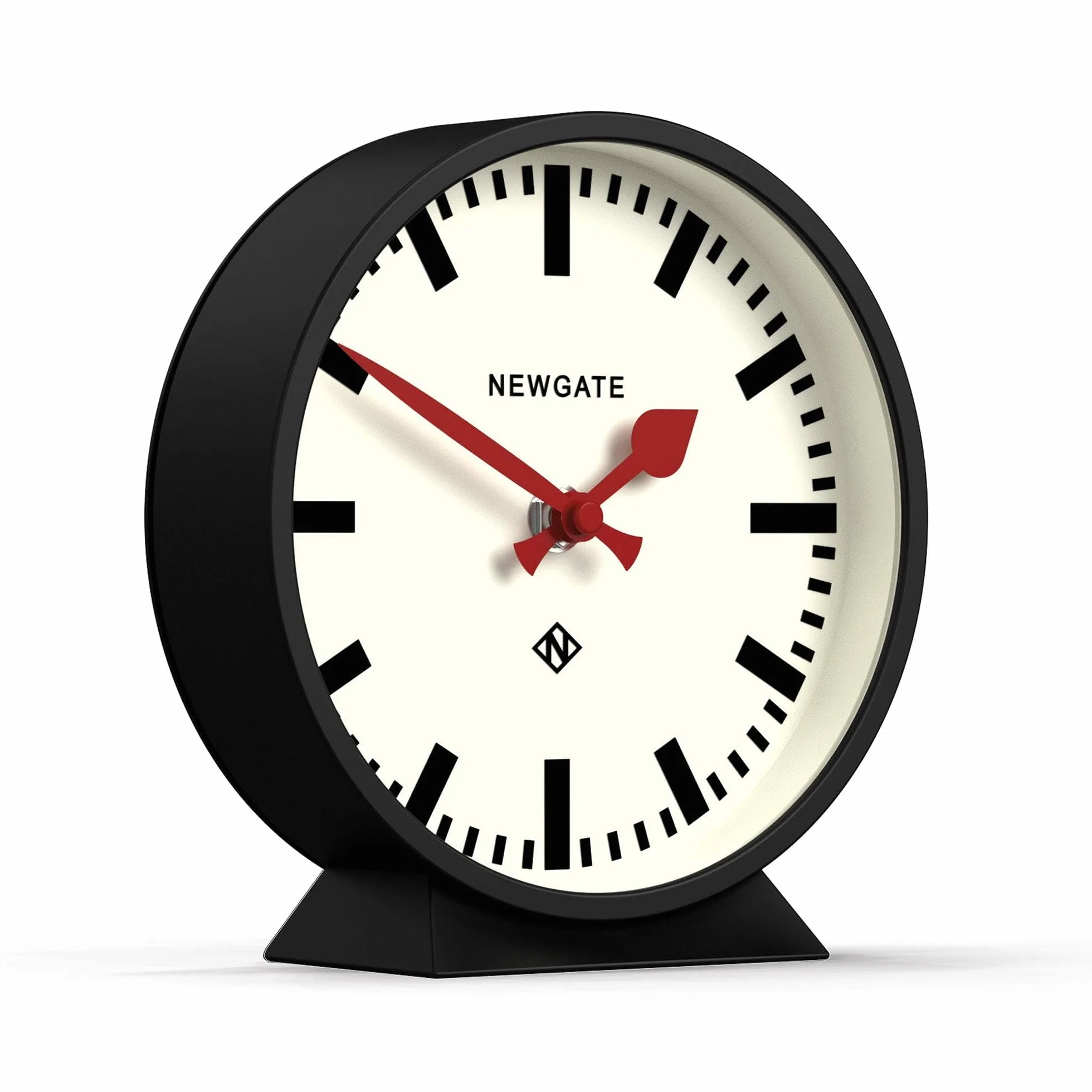 NEWGATE® M cichy zegar kominkowy bez tykania, nowoczesny zegar kominkowy, małe zegary kominkowe, tarcza, czarny