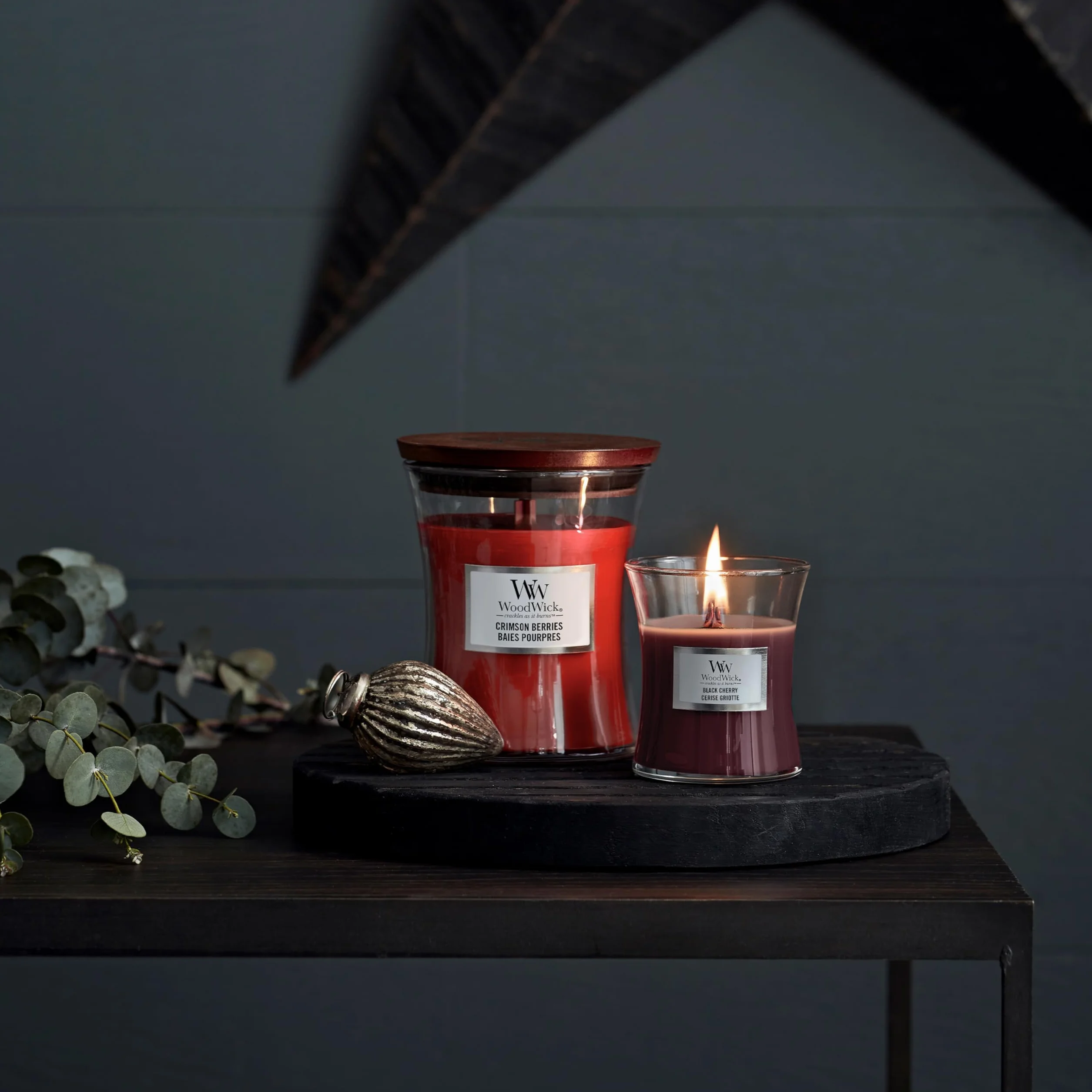 Woodwick Black Cherry Świeca Zapachowa, Bordowy, M
