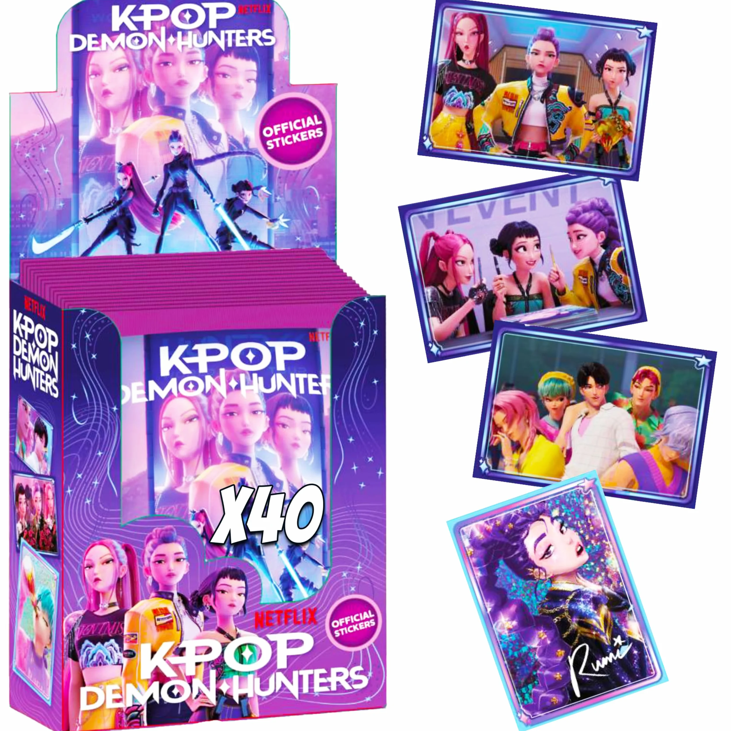 KPop Demon Hunters 40 torebek z figurkami naklejki biurowe Netflix