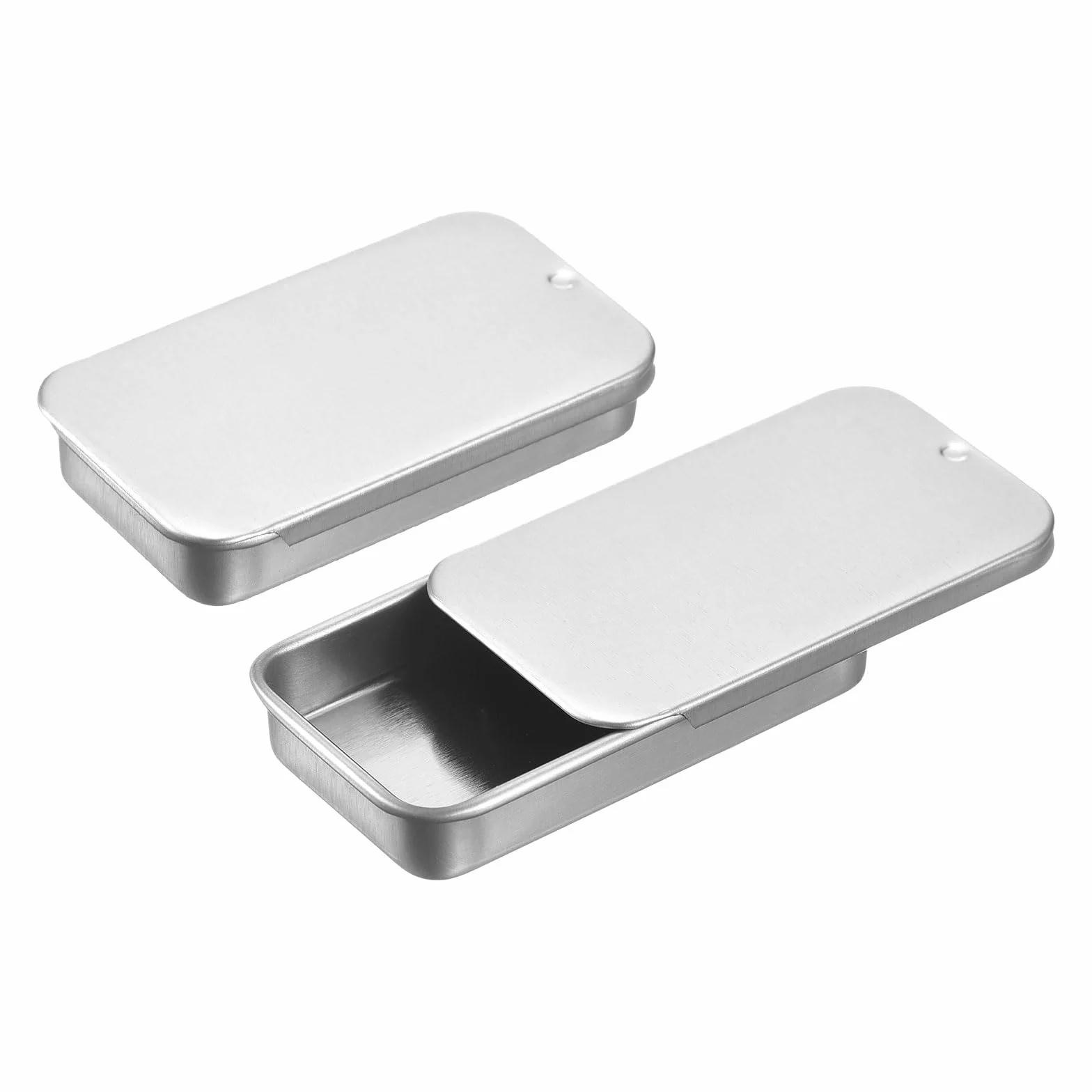Metalowe puszki z pokrywką 4 szt. 60 x 34 x 11 mm chrom