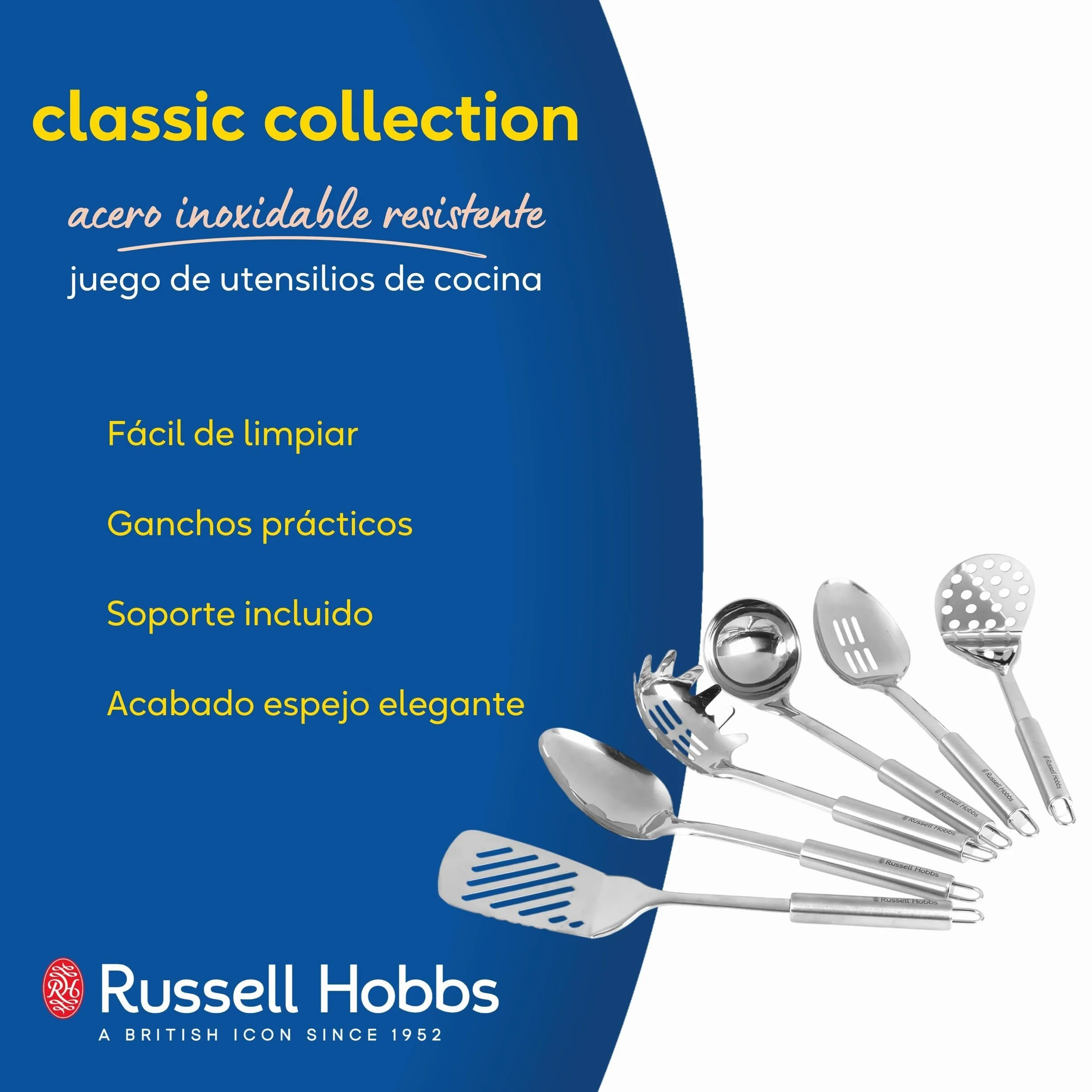 Russell Hobbs Zestaw przyborów kuchennych ze stali nierdzewnej RH00123EU 6 szt.