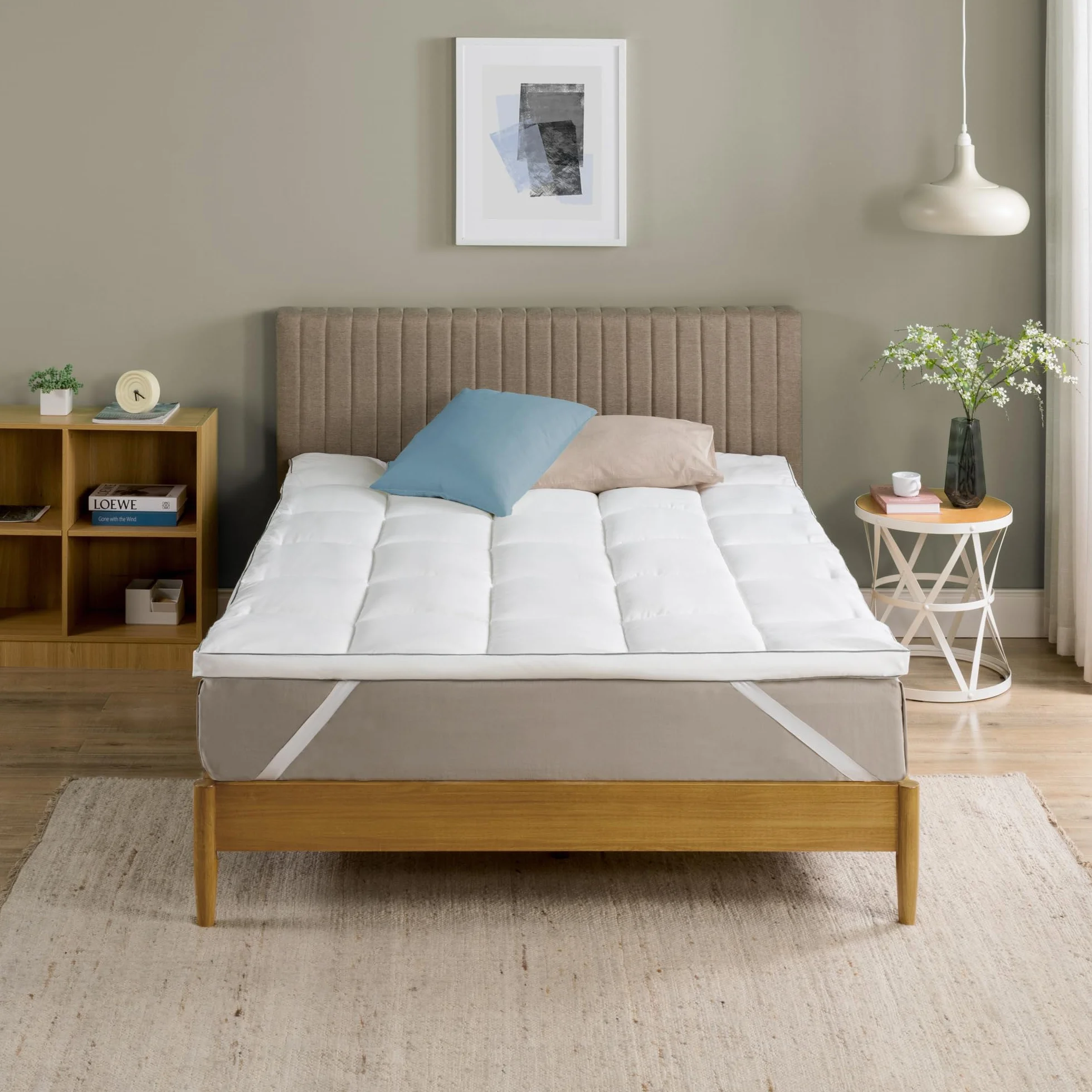 Zinus Mattress Topper, poliester, biały, 200 x 140 cm