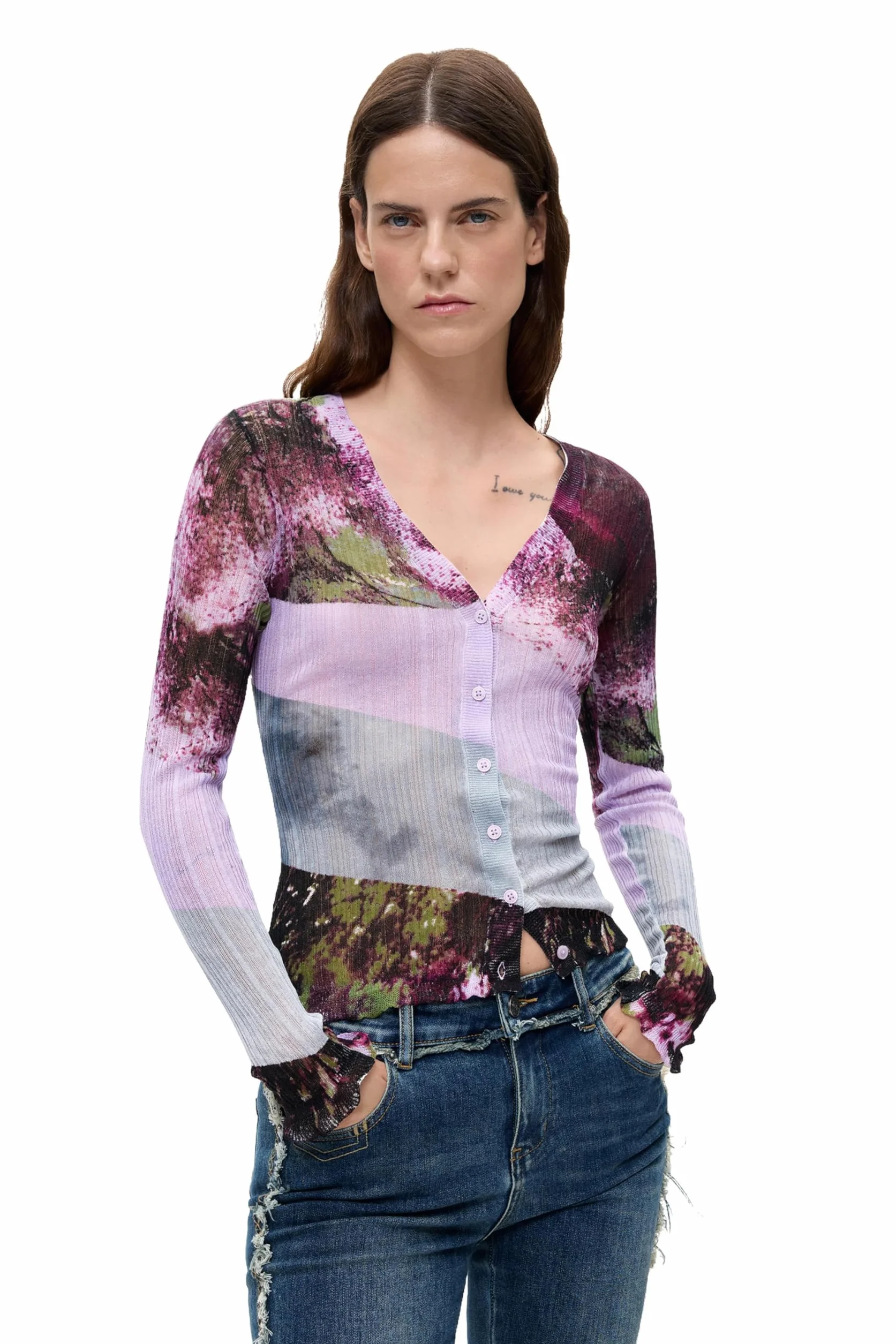 Desigual Jers_Mountains bluza damska, Czerwone, L