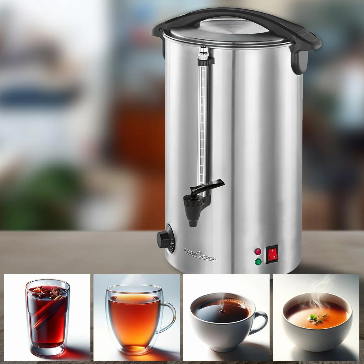 ProfiCook PC-HGA 1196 - Dozownik gorących napojów - Zbiornik automatyczny 7 L - Stal nierdzewna - 1500 W - Kolor srebrny