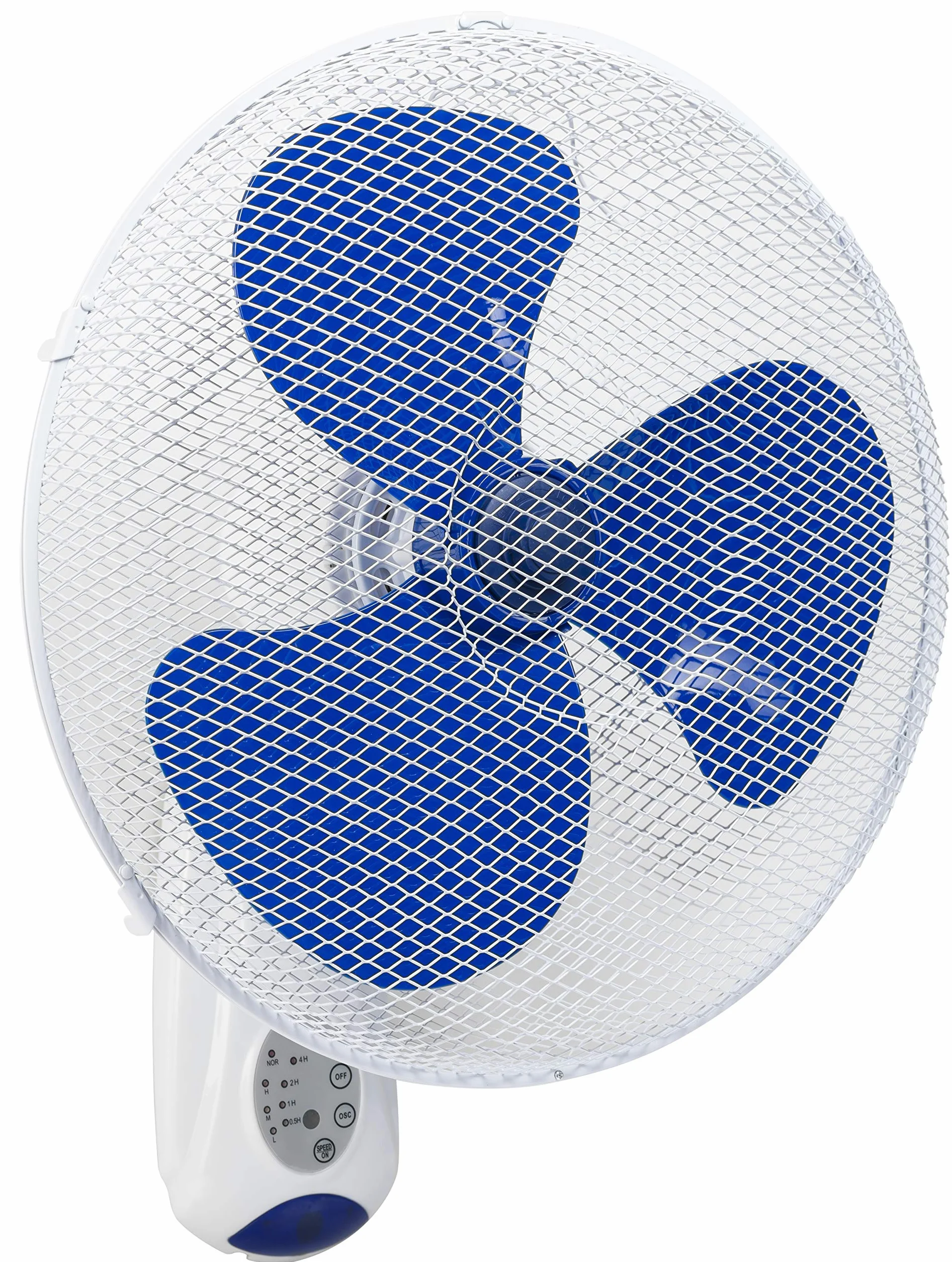 Bestron Wentylator ścienny z pilotem zdalnego sterowania, ciągłe użytkowanie 7,5 h, wysokość: 50 cm, Ø 40 cm, 45 W, biały