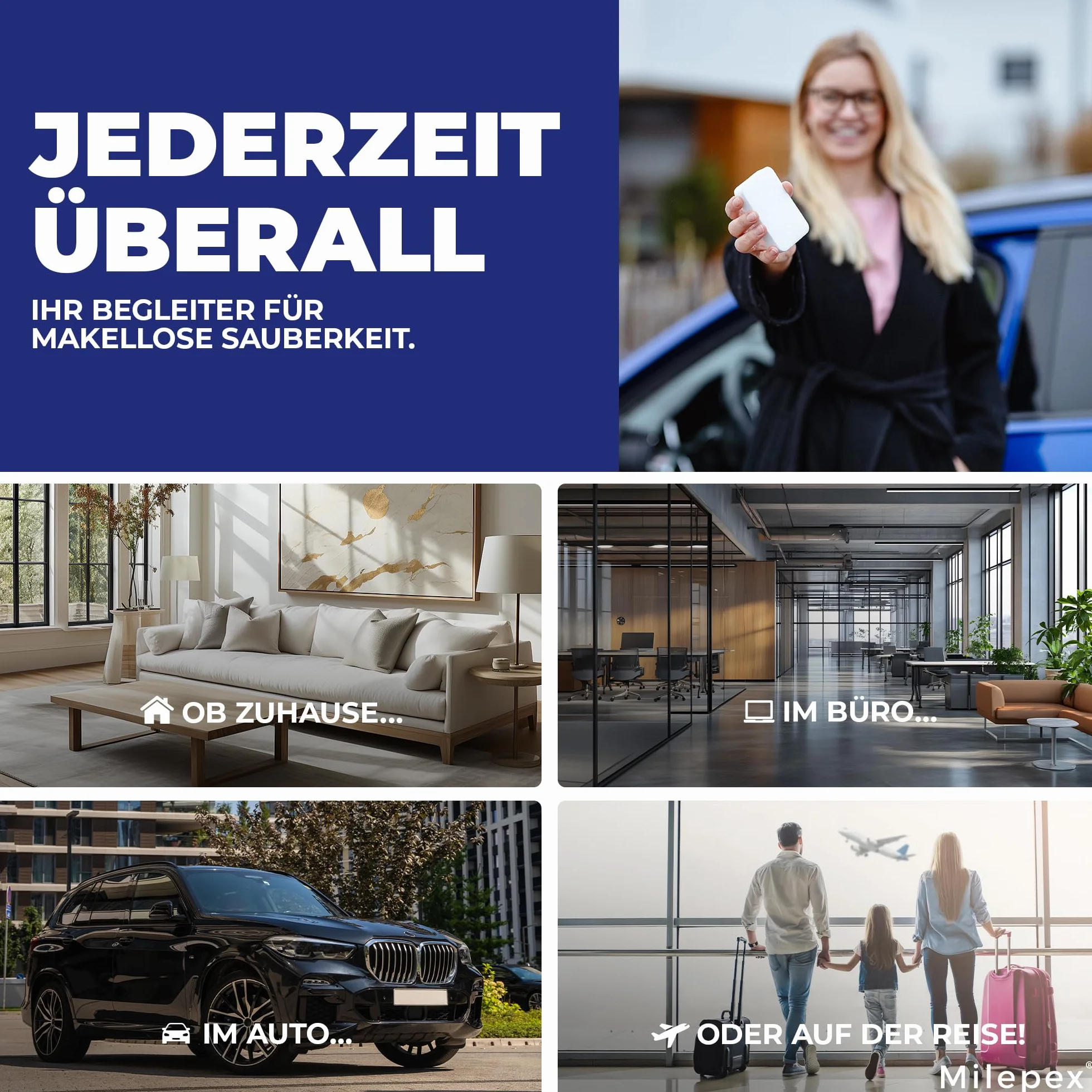 Milepex Gumka do usuwania brudu 10x – Magiczna gąbka do ściany, podłogi, sneakersów i samochodu