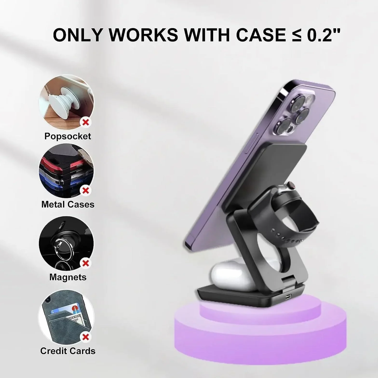 GUMMMY Bezprzewodowa ładowarka 3 w 1 stojak magnetyczna składana bezprzewodowa stacja ładująca do telefonu 15 14 13 12 Pro Max IWatch 8 9 ładowarka