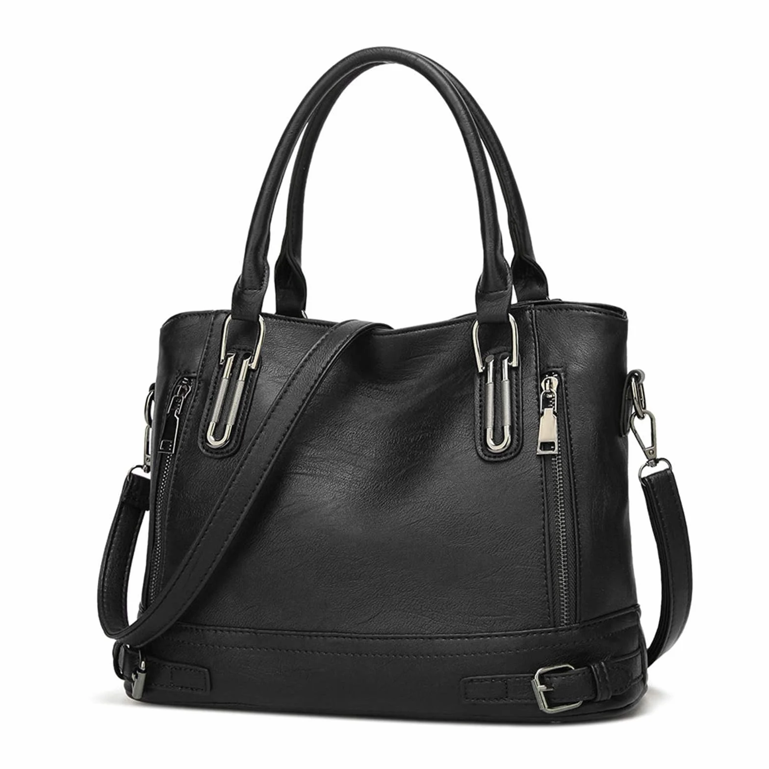 VINBAGGE Torebki dla kobiet, designerska damska skórzana torba na ramię, torebka crossbody, duża pojemność, torba do pracy i na co dzień z odpinanym paskiem