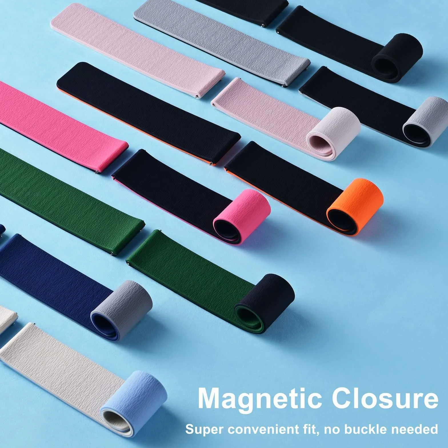 WOCCI Magnetyczne paski do zegarków silikon 20 mm 22 mm
