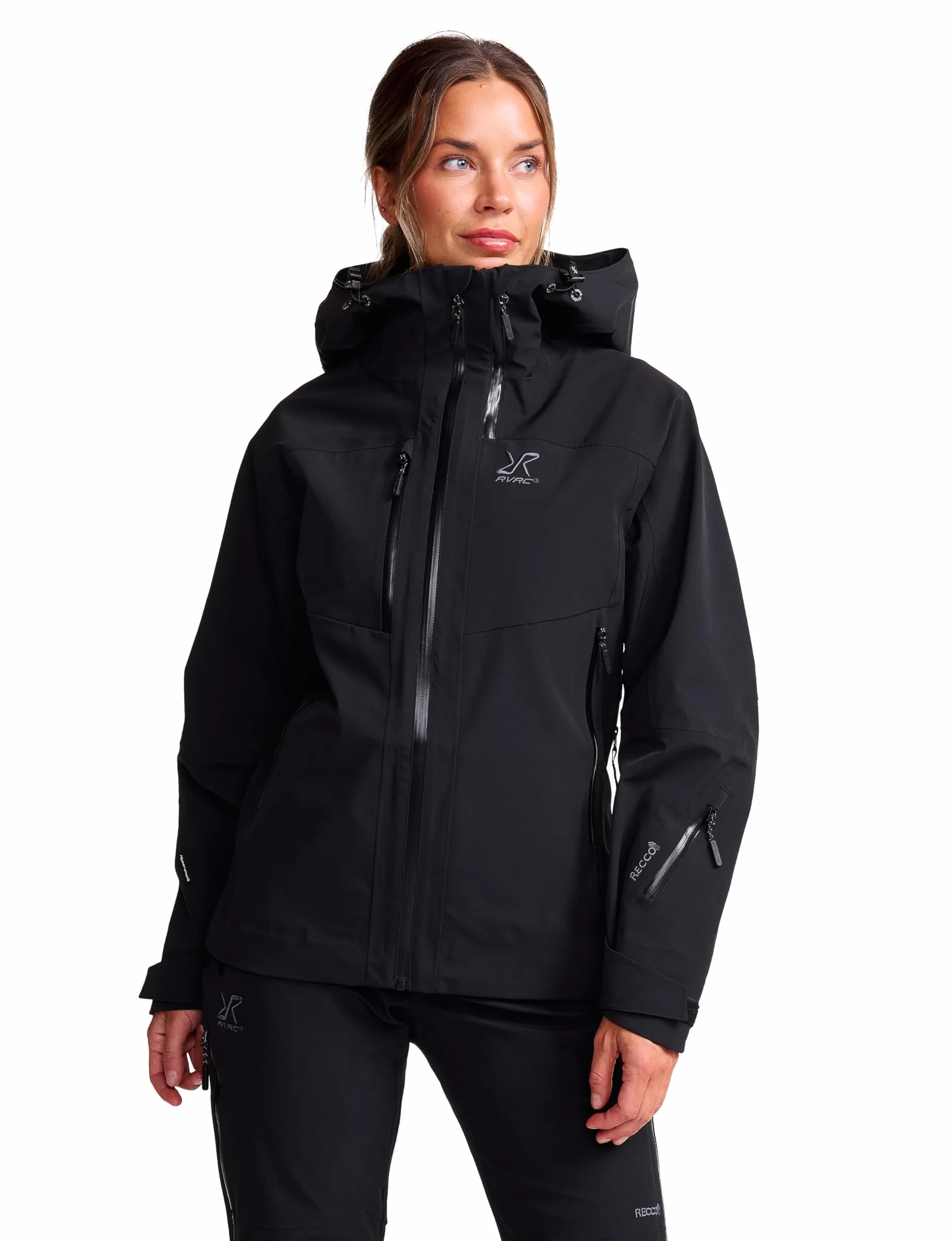 RevolutionRace Cyclone 3L Shell Jacket Damska, Wodoodporna kurtka z reflektorami Recco do wędrówek