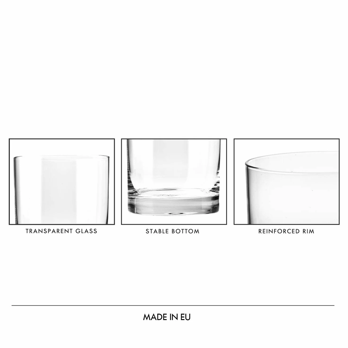 KROSNO Szklanki do Wody 250 Ml Zestaw 6 Sztuk Kolekcja Basic