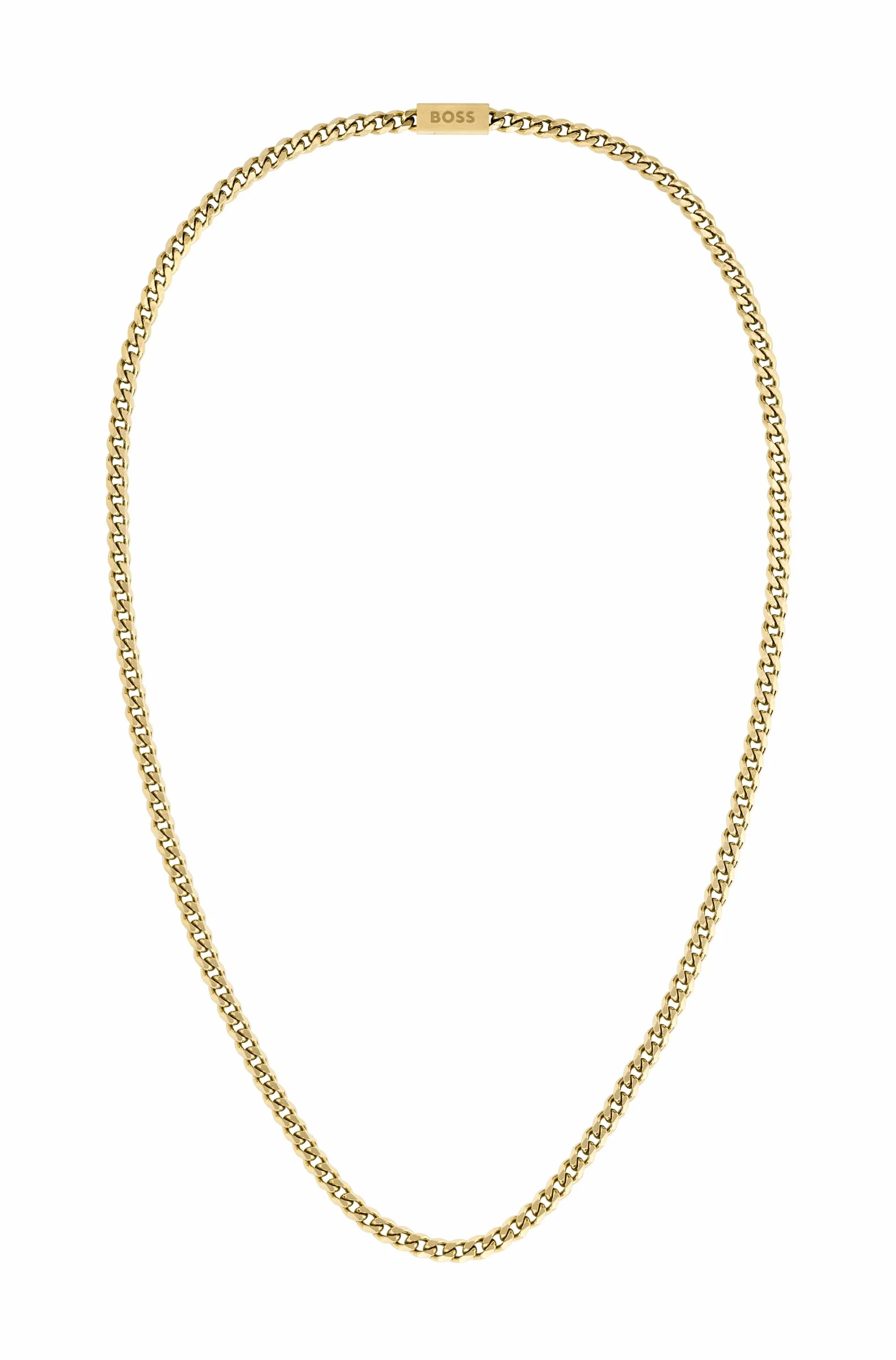 Boss Chain For Him Halskette Panzerkette aus Edelstahl in der Farbe Gold mit einer Länge von 61cm, 1580173