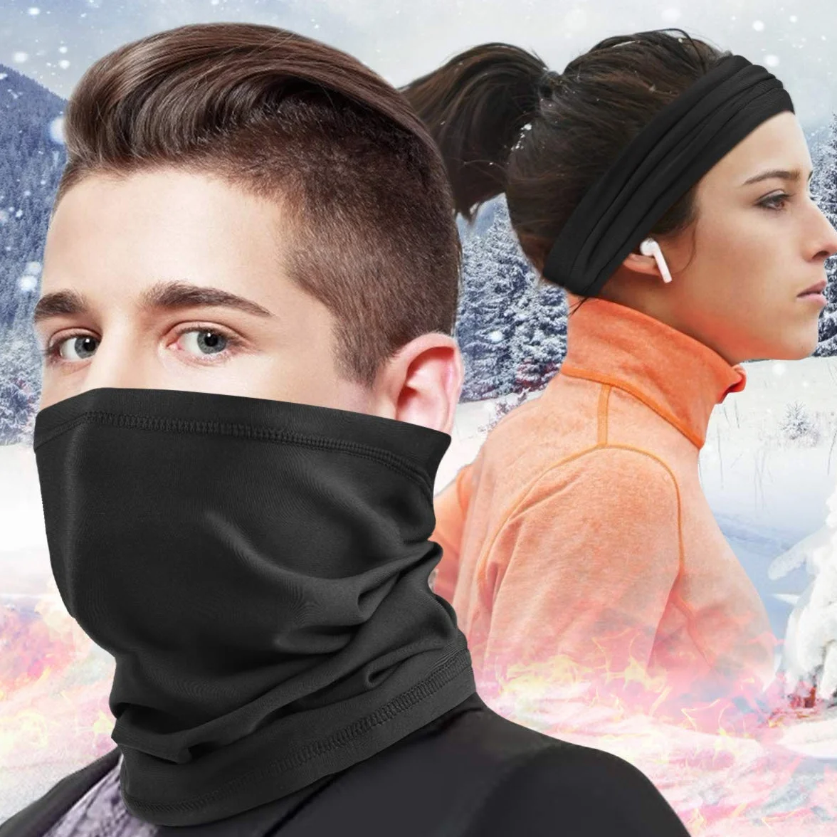 HASAGEI Szalik męski i damski, polarowy, wiatroszczelny, ogrzewacz karku, do biegania, jazdy na nartach, jazdy na rowerze, snowboardu, wspinaczki, jazdy na motocyklu, do aktywności na świeżym