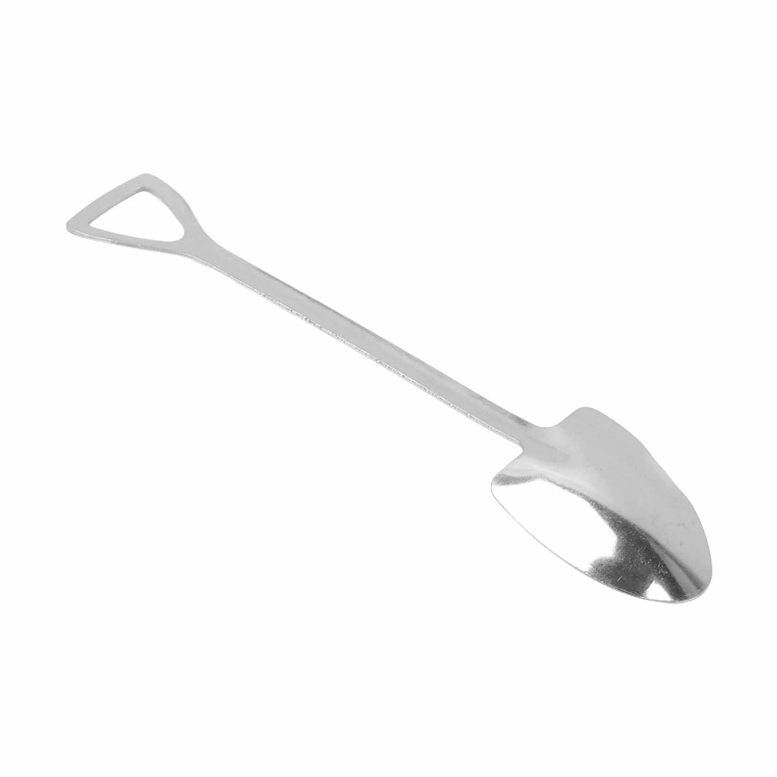 Stainless Steel Cute Shovel Spoon,Innovative Food Grade Material Reusable Sugar Dessert Cake Spoon for Home Cafe (4 Pointed Shovel)