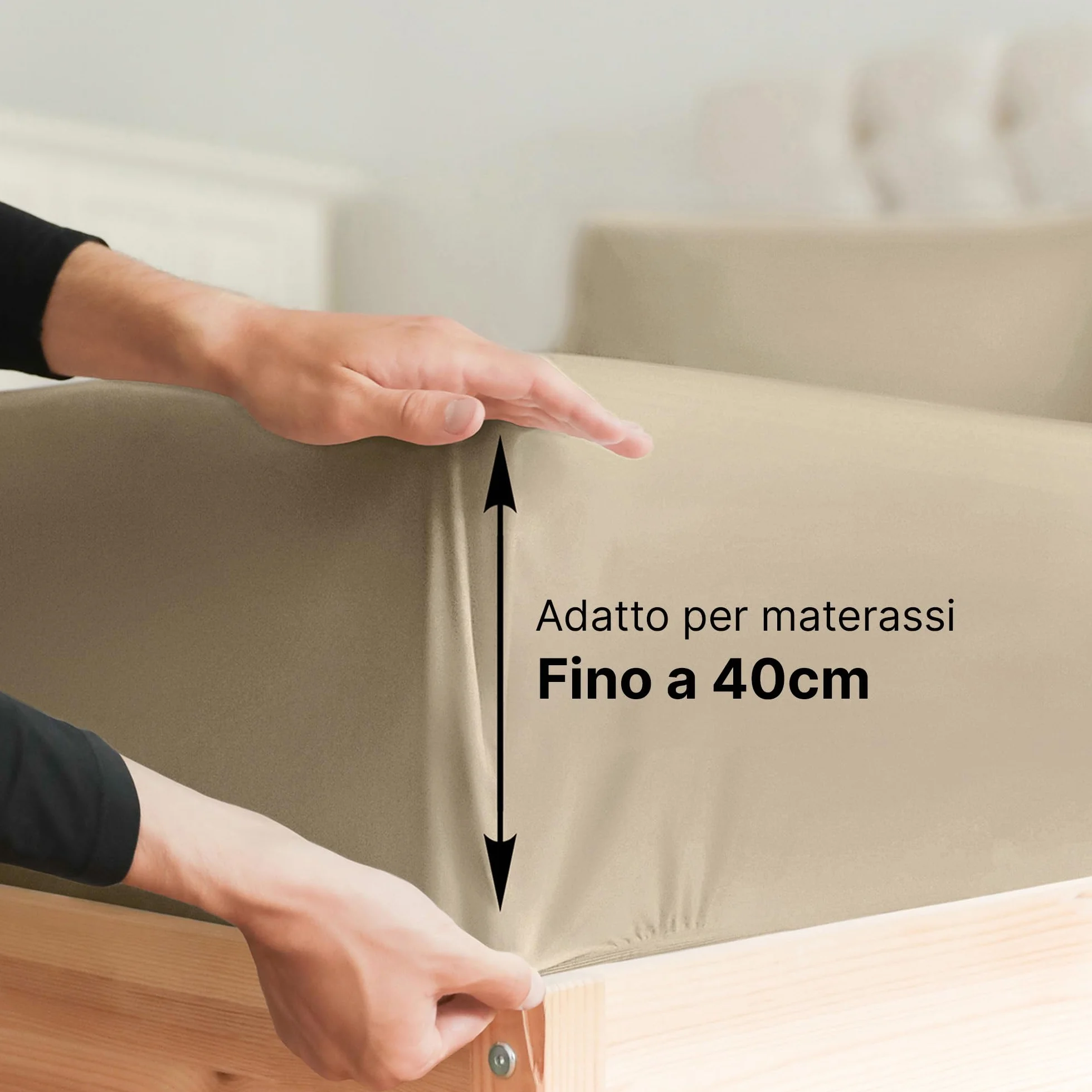 Prześcieradło z gumką Super King 180 x 200 cm 100% bawełna satynowa 400 gęstość splotu do 40 cm