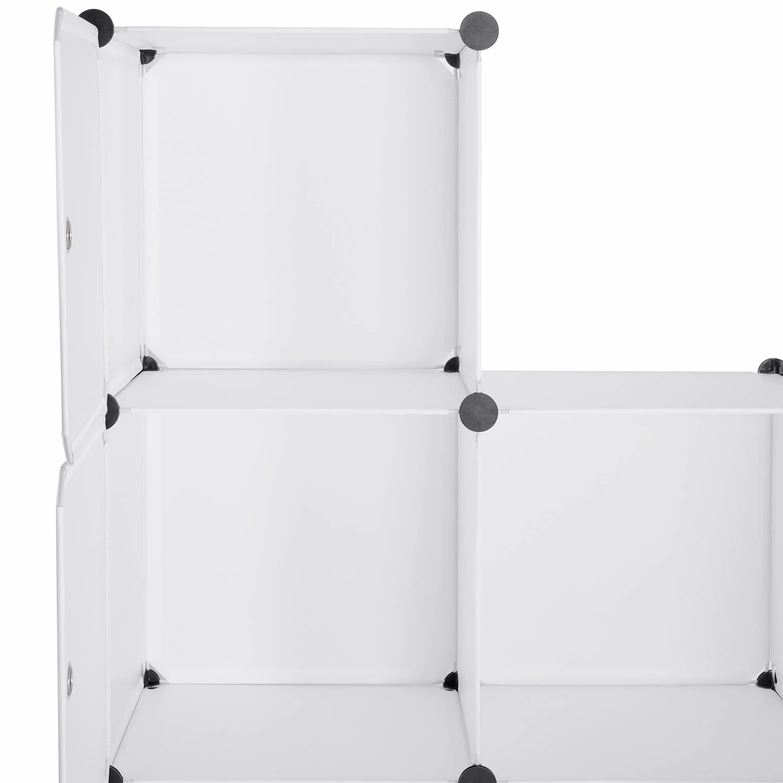 WOLTU szafa SR0055ws DIY system półek wtykowa regał z drzwiami 9 przegródek plastik 111x37x111cm biały