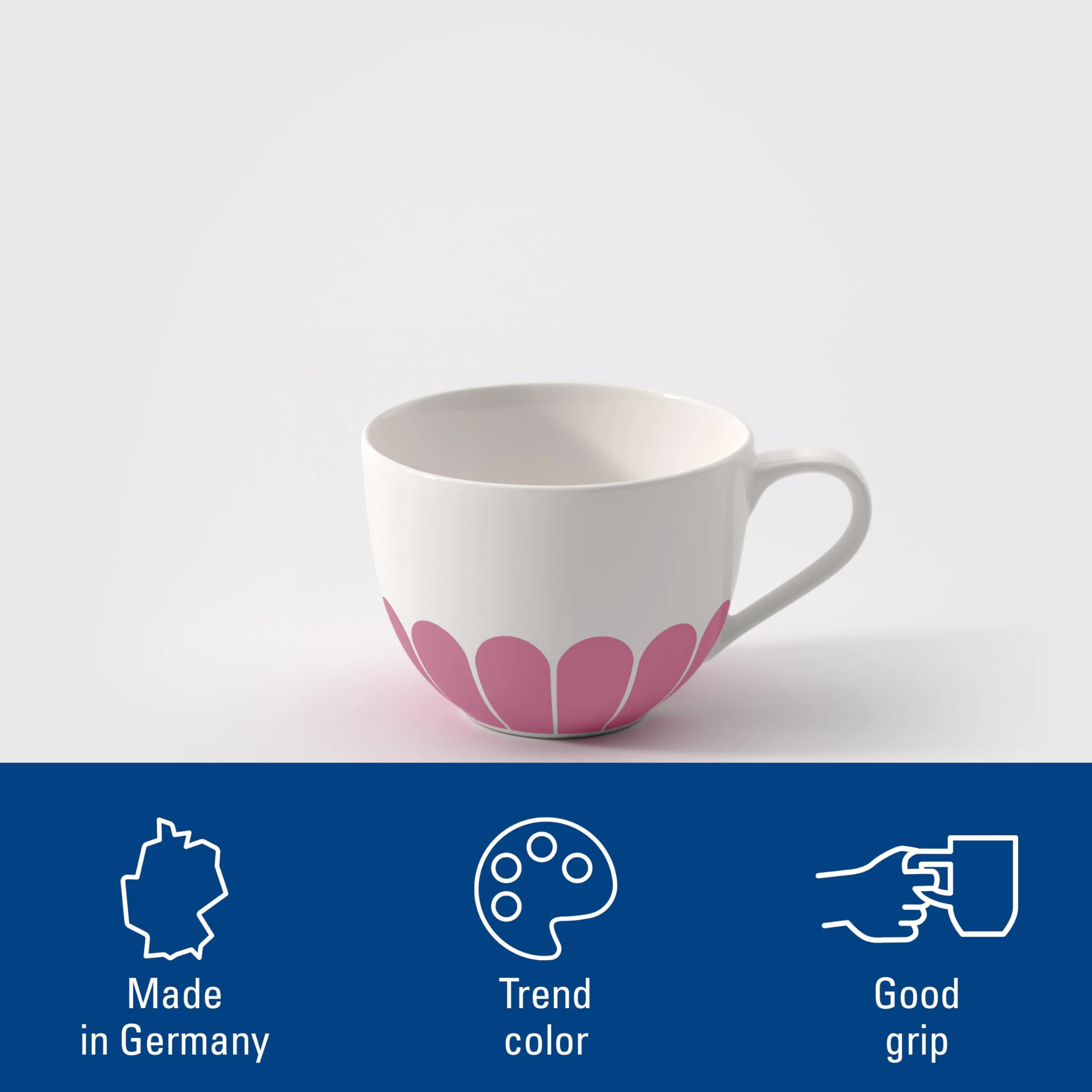 Villeroy & Boch - Fleur cassis filiżanka do kawy różowa, można myć w zmywarce i używać w mikrofalówce, filiżanka do herbaty, kubek do kawy, kwiatowy wzór, filiżanka do cappuccino, porcelana Premium