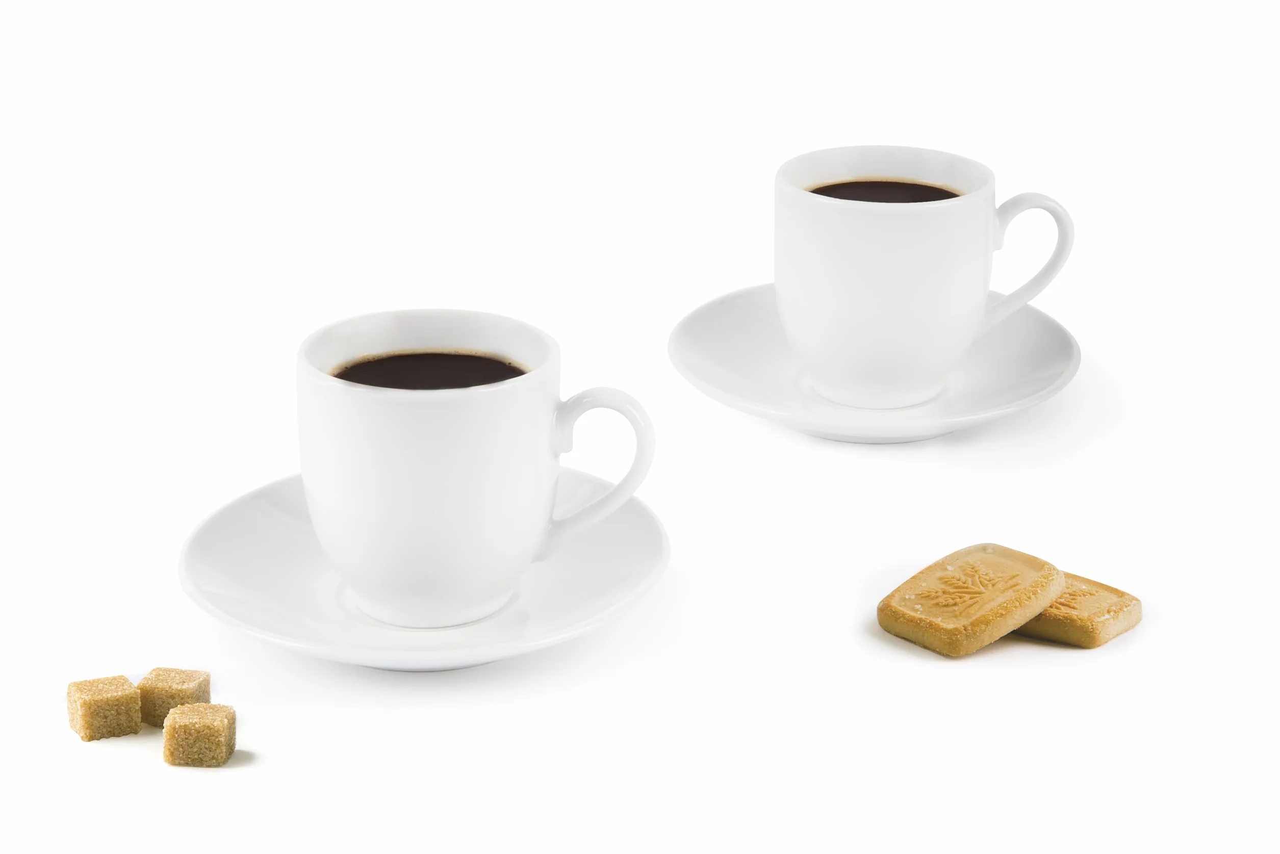 Excelsa Simple White zestaw 6 filiżanek do kawy ze spodkiem porcelanowy 100 ml