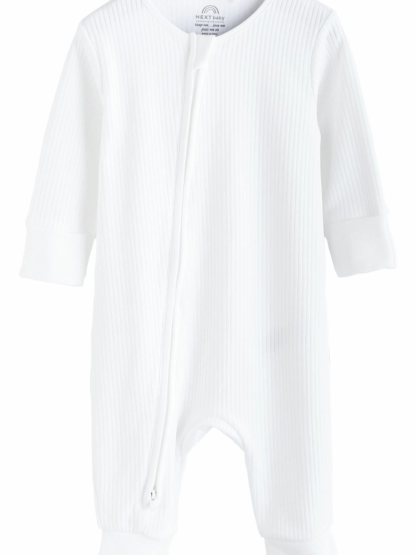 NEXT Noworodki unisex 3-częściowy zestaw pajacyków dla niemowląt bez stóp, 100% bawełna, z dwukierunkowym zamkiem