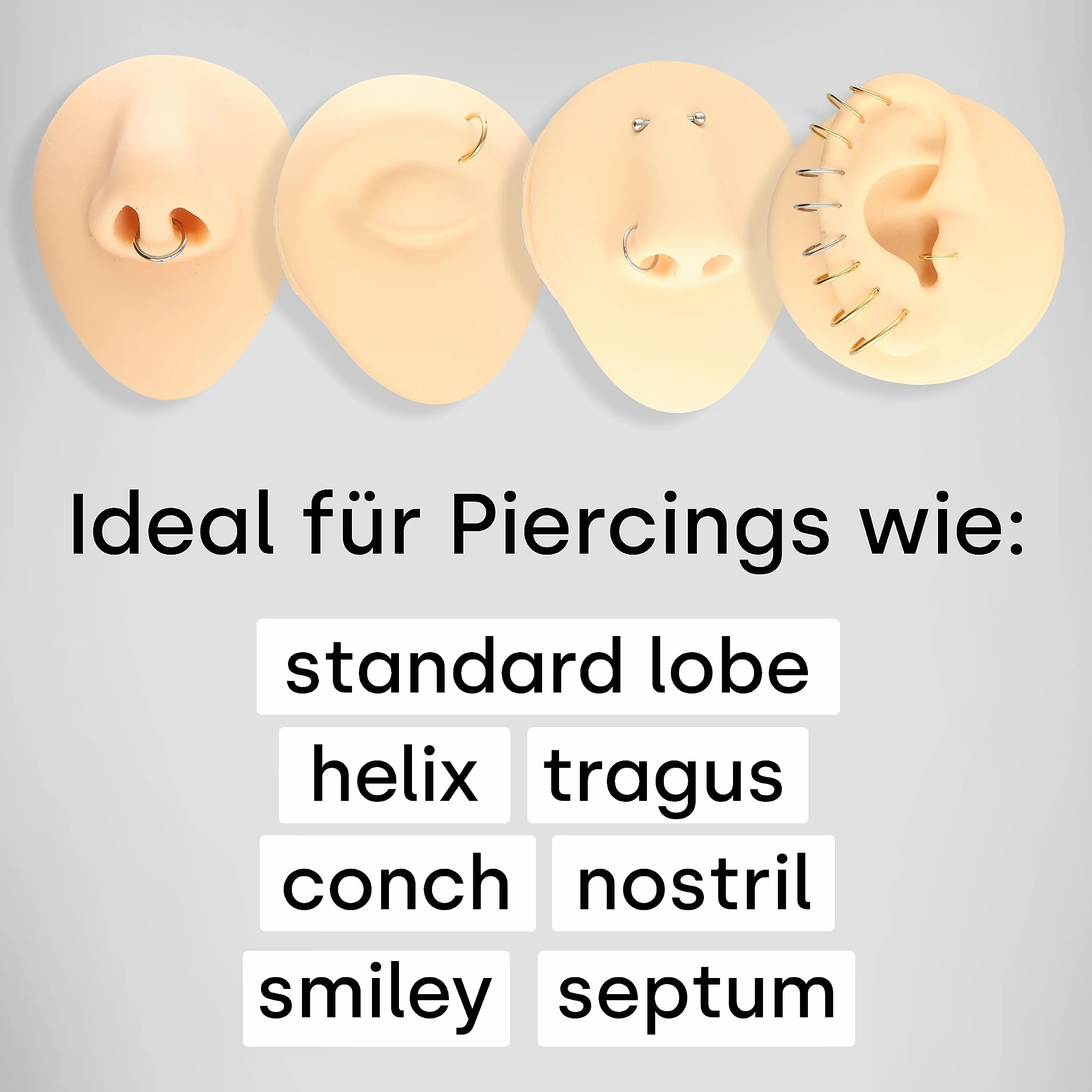 OTHER Piercing Kółko Clicker Piercing Uszu Tytanowy Pierścień Wargi Segmentowy Pierścień Nozdrza Muszla Daith Helix Rook Tragus Lobe Snug Body