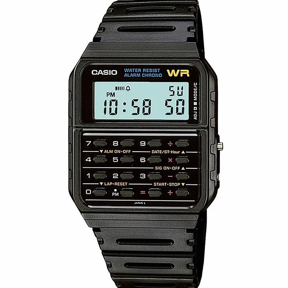 Casio Męski Core CA53W-1 czarny plastikowy zegarek kwarcowy z cyfrowym cyferblatem