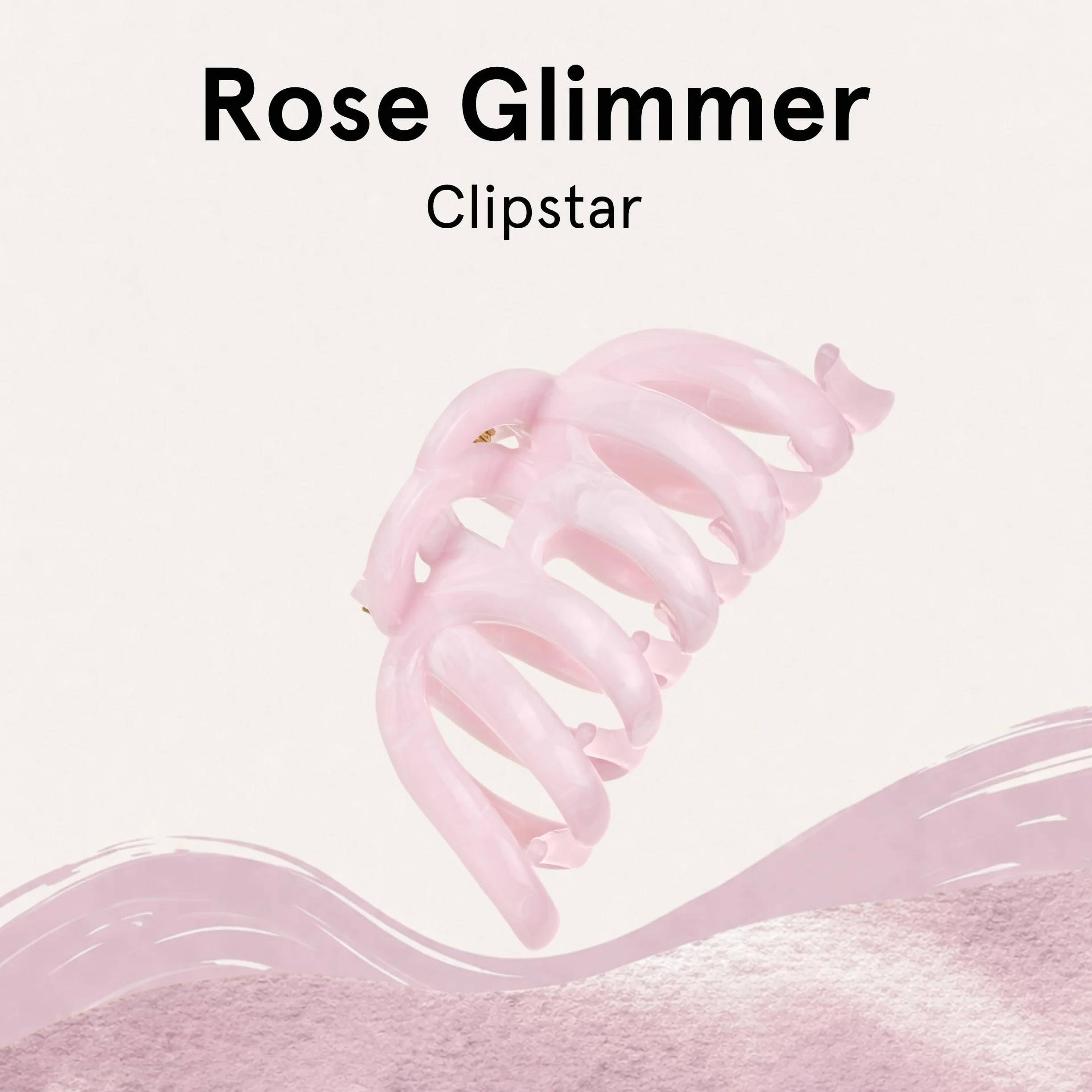 invisibobble Spinka do włosów, duża, damska, Rosé – złota spinka do włosów dla grubych i długich włosów, elegancka – Clipstar Rose Glimmer, duża objętość – Hair Claw, bezpieczne trzymanie, elegancka