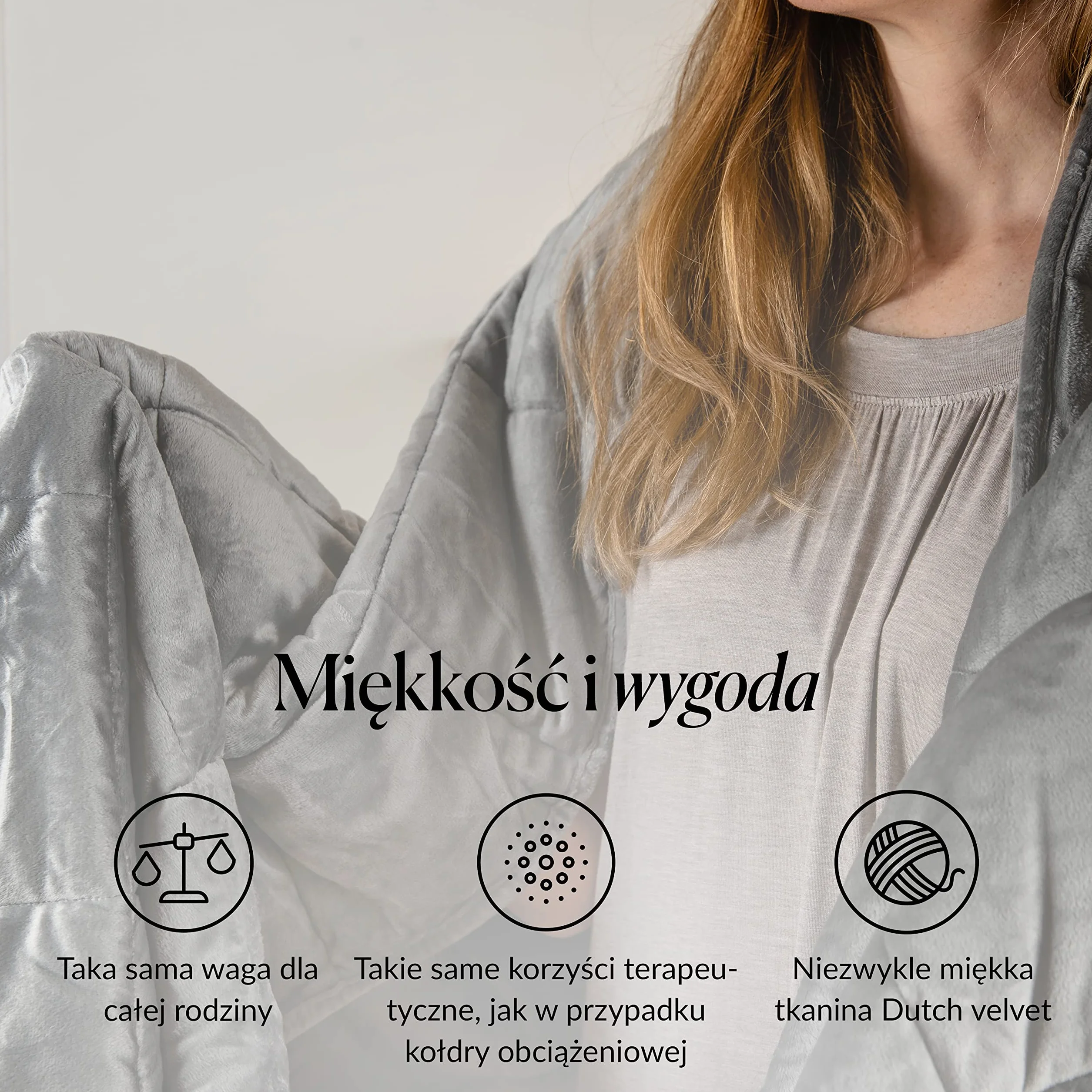 CURA Koc obciążeniowy na sofę 6kg - codzienny głęboki relaks - idealny koce na sofę lub kanapę - koc przytulanka XXL 140x200cm - koce terapeutyczny - sofę - Szarny