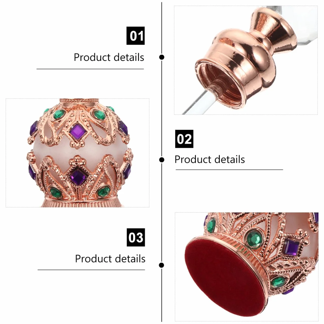 FRCOLOR butelka z olejkami eterycznymi staromodny diamentowy inkrustowany