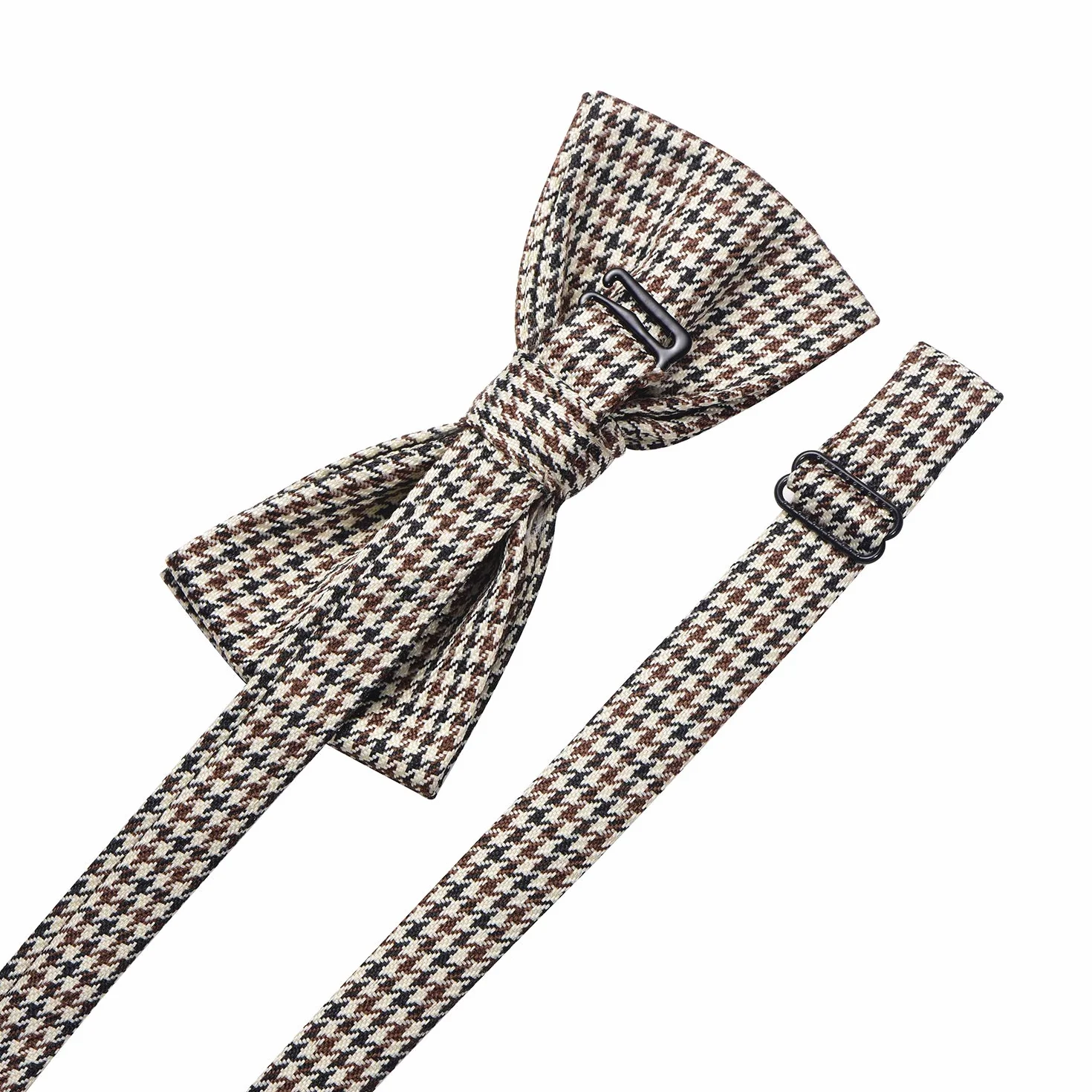 DonDon Elegancka mucha w kratę zapinana na haczyk - już zawiązana i regulowana
