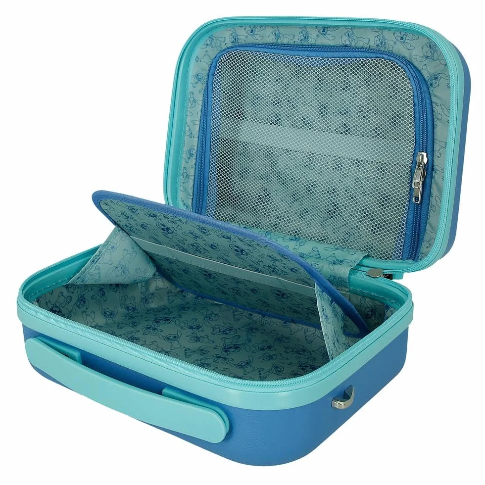 Joumma Disney Travelling with Stitch Nececer adaptowalny niebieski 29 x 21 x 15 cm twardy ABS 9,14 l 2,8 kg, niebieski, jeden rozmiar, krawat, możliwość dopasowania, NIEBIESKI, Jeden rozmiar, Nececer