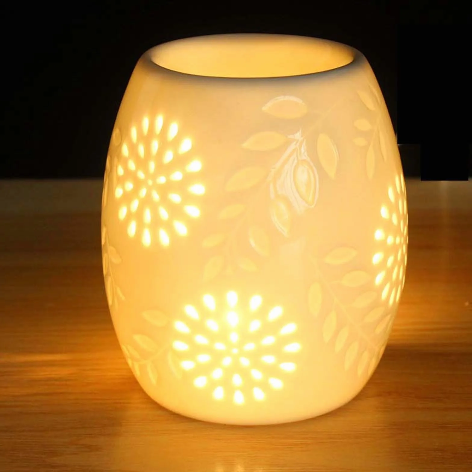 Ceramiczna lampa zapachowa tealight z uchwytem na podgrzewacze do olejków eterycznych i wosku