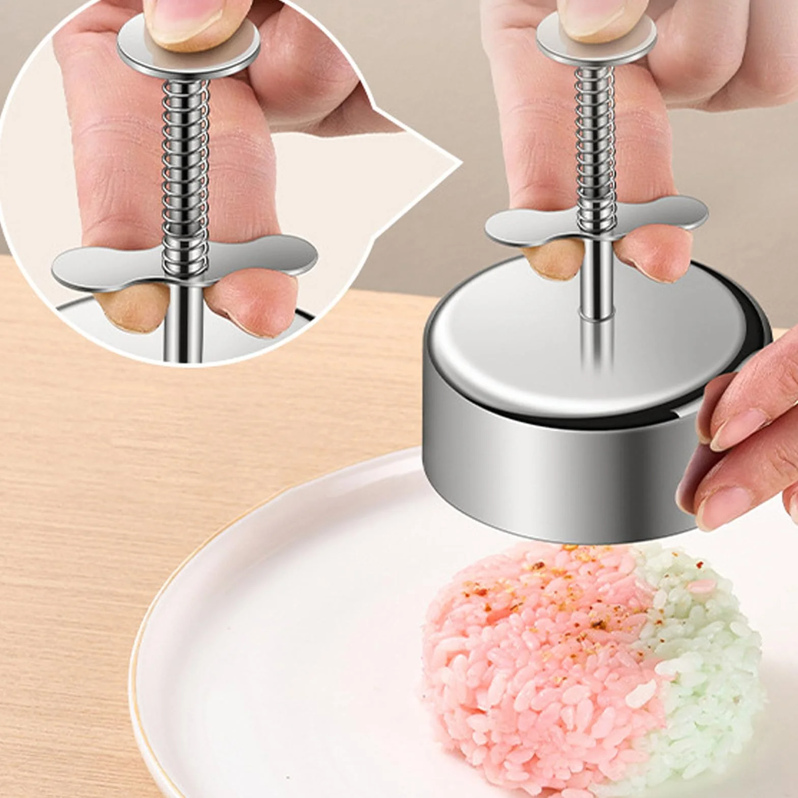 Forma do kulek ryżowych, forma Kimbap, prasa do Onigiri, nieprzywierająca forma do kulek ryżowych klasy spożywczej, zabawna prasa Onigiri do uroczych kulek ryżowych sushi, gadżet kuchenny na lunch dla
