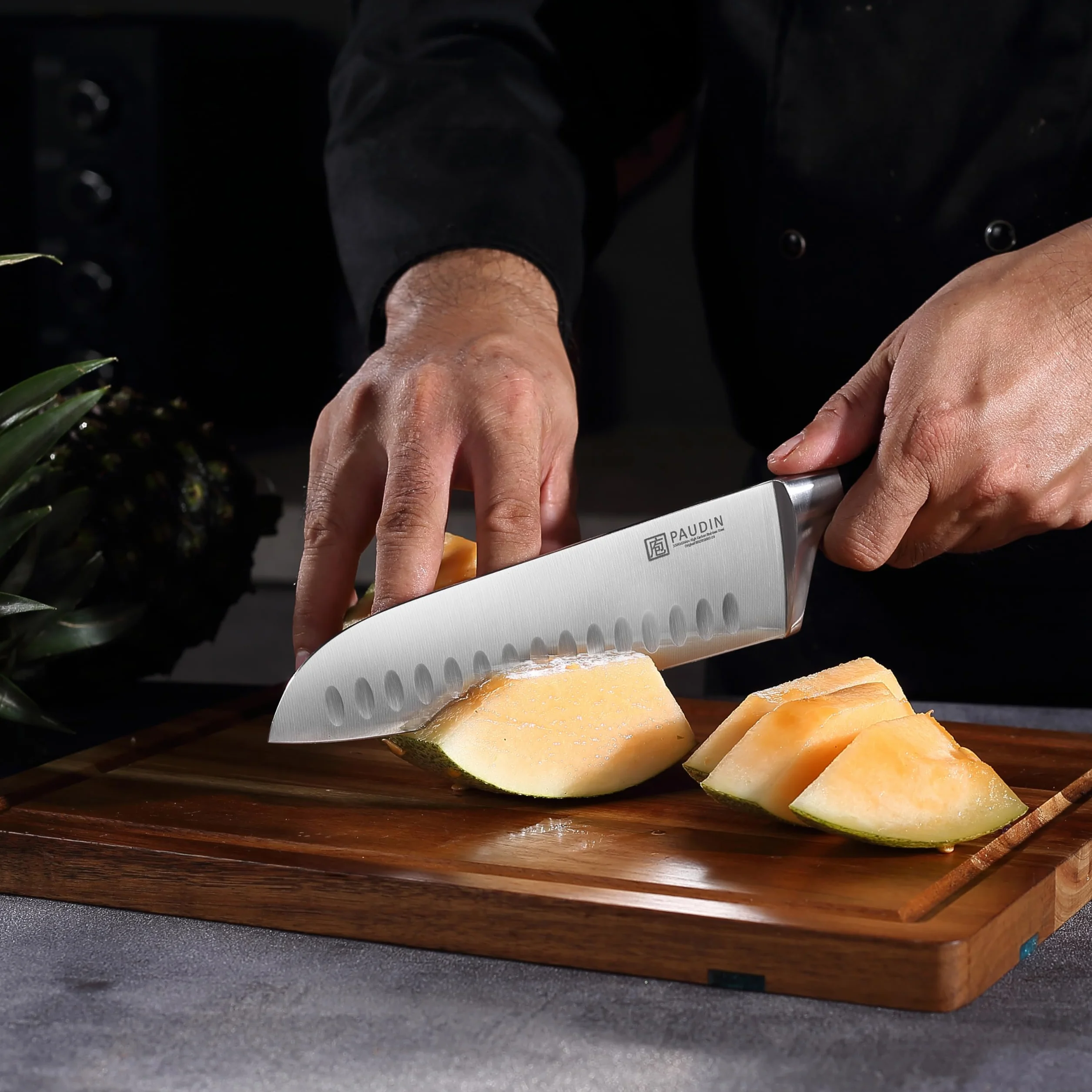 PAUDIN Santoku japoński nóż 17 cm z niemieckiej stali wysokowęglowej
