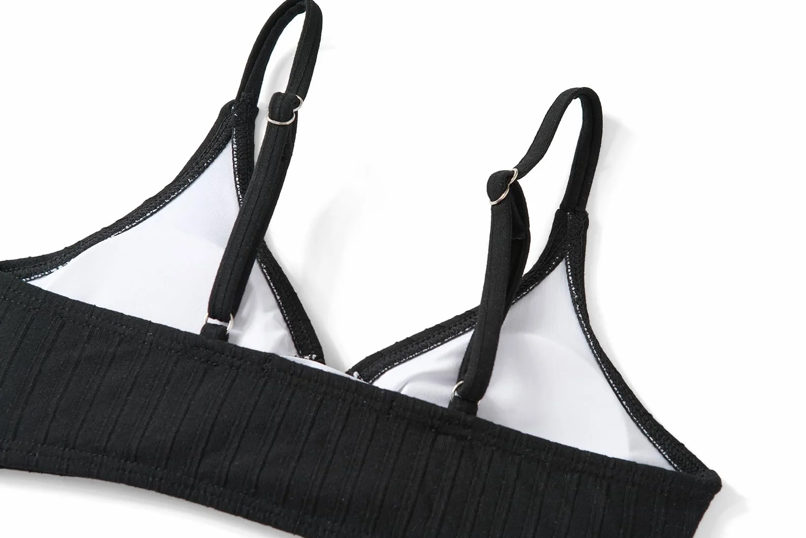 Arshiner Dziewczęce Bikini Zestaw żebrowany dla dziewczynek Lato Dwuczęściowy strój kąpielowy Czysty kolor Moda Regulowany pasek na ramię Tankini Plaża Stroje kąpielowe dla dziewczynek 5-14 lat