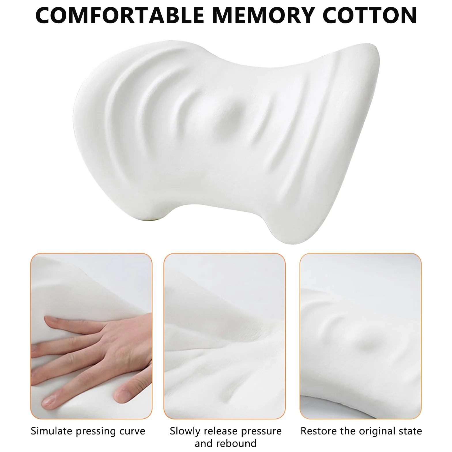 SUNOYA Poduszka lędźwiowa, poduszka pod plecy, poduszka lędźwiowa, poduszka podpierająca do fotela biurowego i fotelika samochodowego, ergonomiczna konstrukcja do łóżka kręgowego lędźwiowego, łagodzi