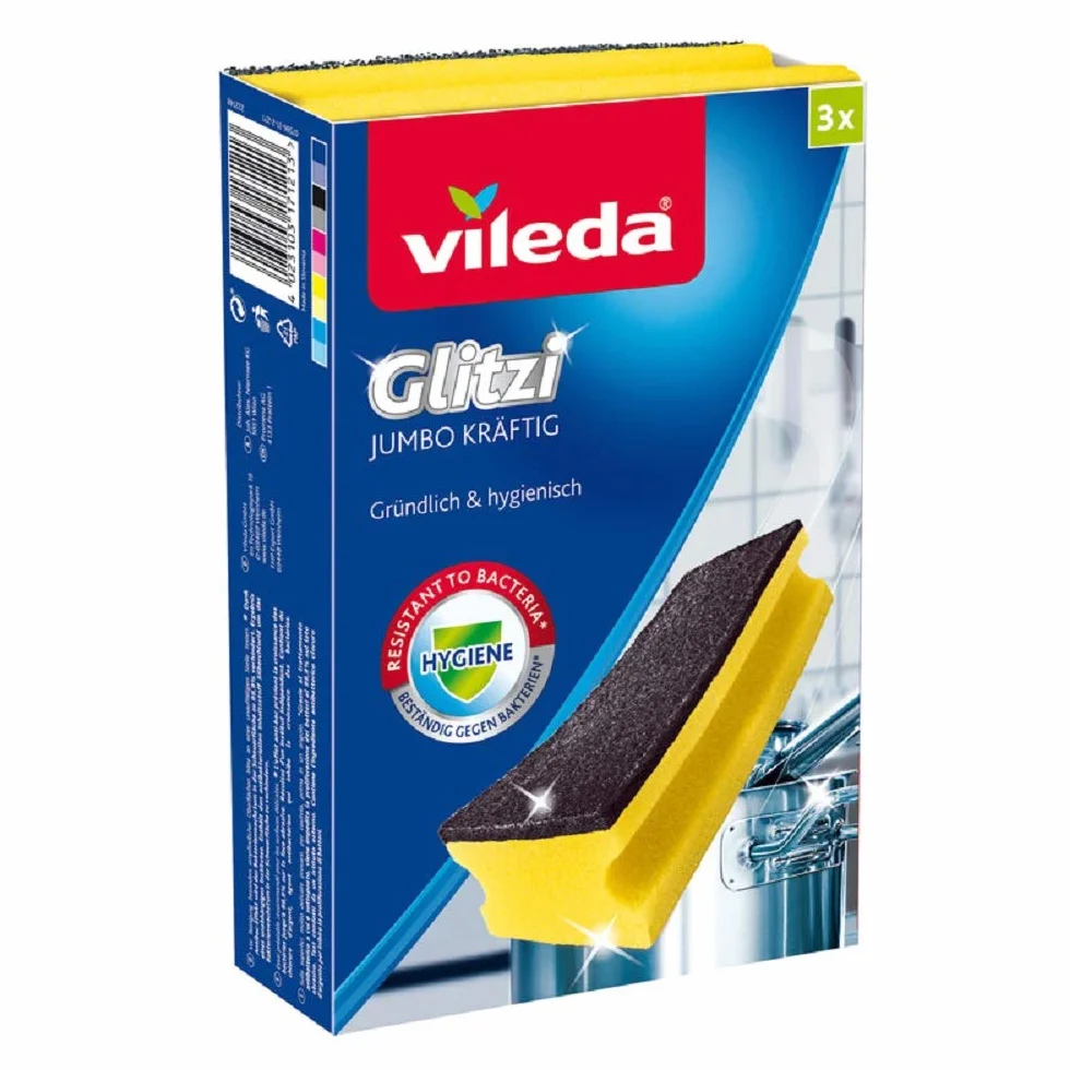Vileda Glitzi Jumbo mocny z powłoką Antibac odporny na ścieranie czarny żółty