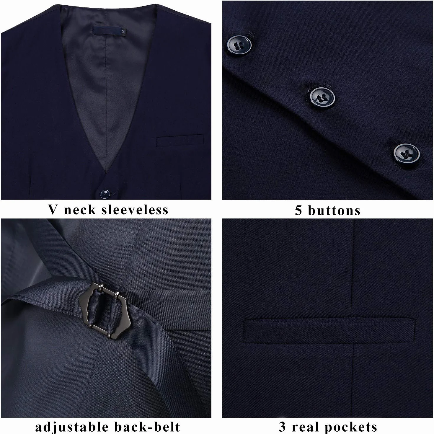 Enlision Kamizelka dla mężczyzn formalna jednokolorowa kamizelka ślubna jednolity kolor smoking kamizelka biznesowa kamizelka z kieszeniami XS-4XL