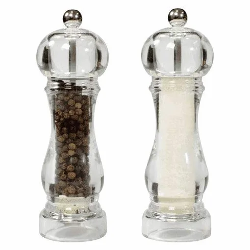 Bisetti Set Macina Pepe i Młynek do Soli 16,5 cm Przezroczysty