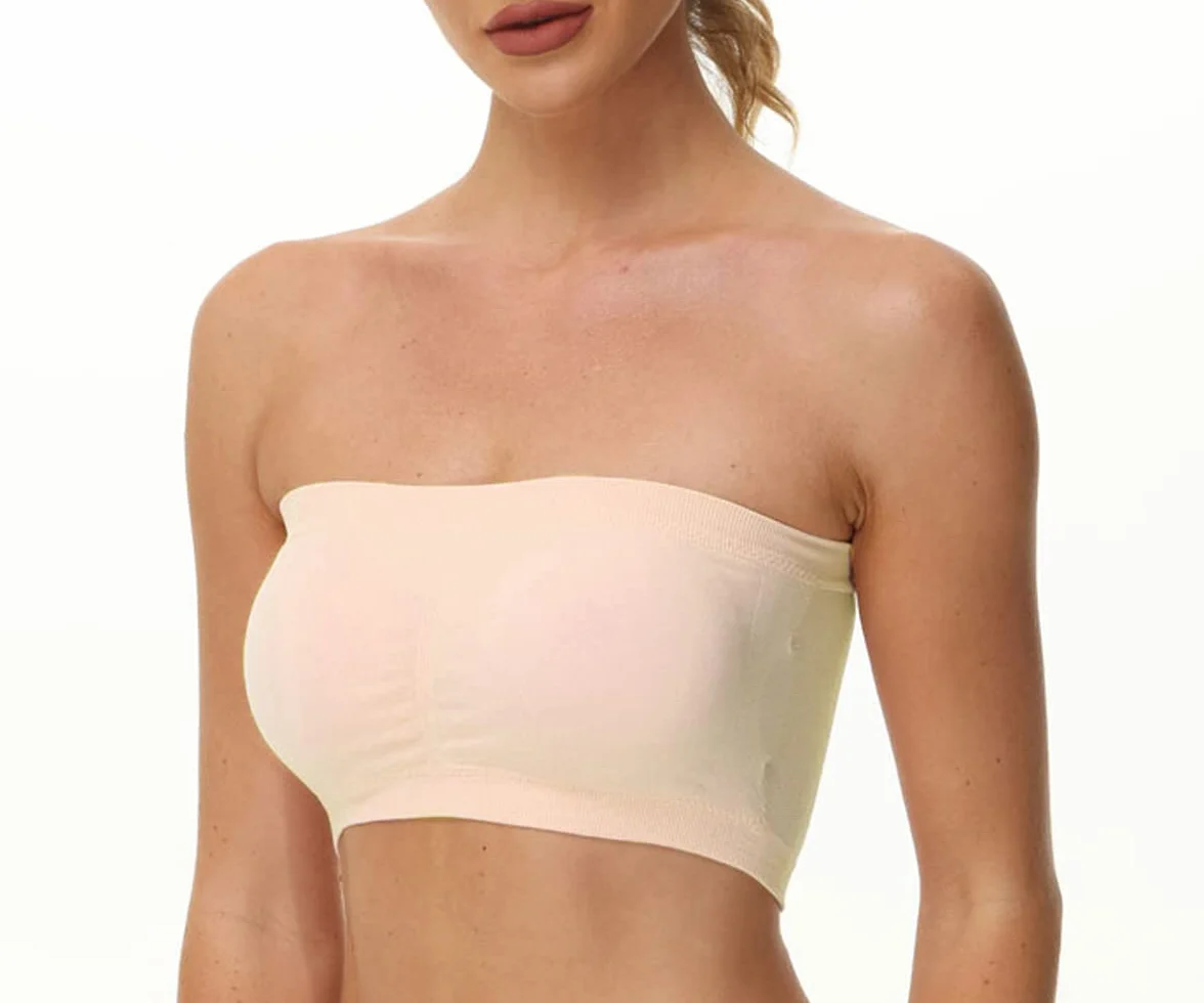 Zestaw damskich biustonoszy Bandeau Top, duże rozmiary, bez ramiączek, push-up, z wkładkami, 3 sztuki w opakowaniu