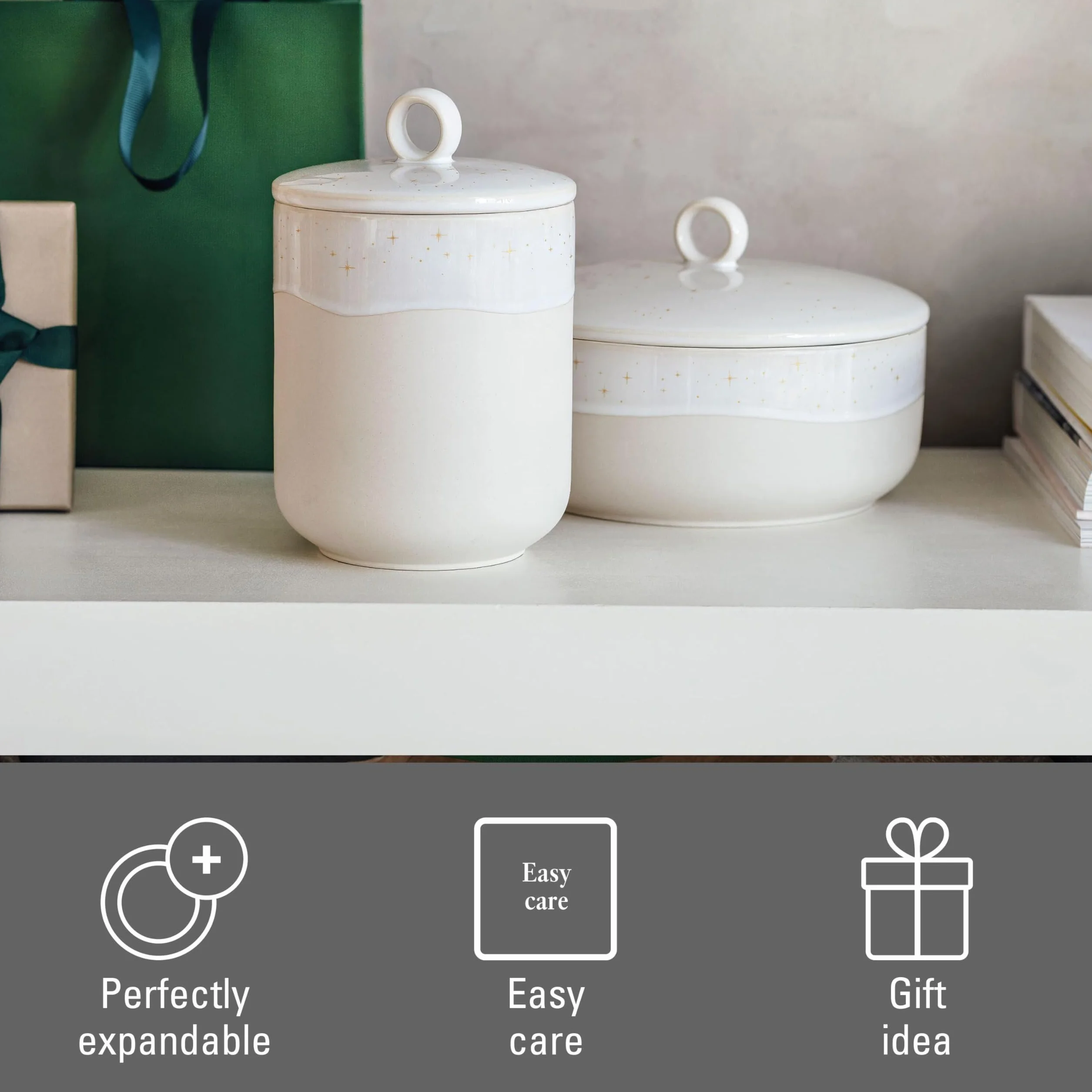 Villeroy & Boch Winter Glow pojemnik na ciastka porcelana Premium 19x19x11,5cm