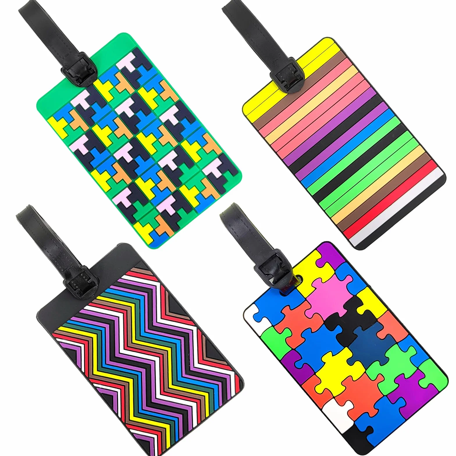 EQLEF® Zestaw 4 ładnych przywieszek do walizki, bezpiecznych przyczep bagażowych z PCW do walizki, przywieszek na bagaż, wizytówki/torby na identyfikatory podróżne