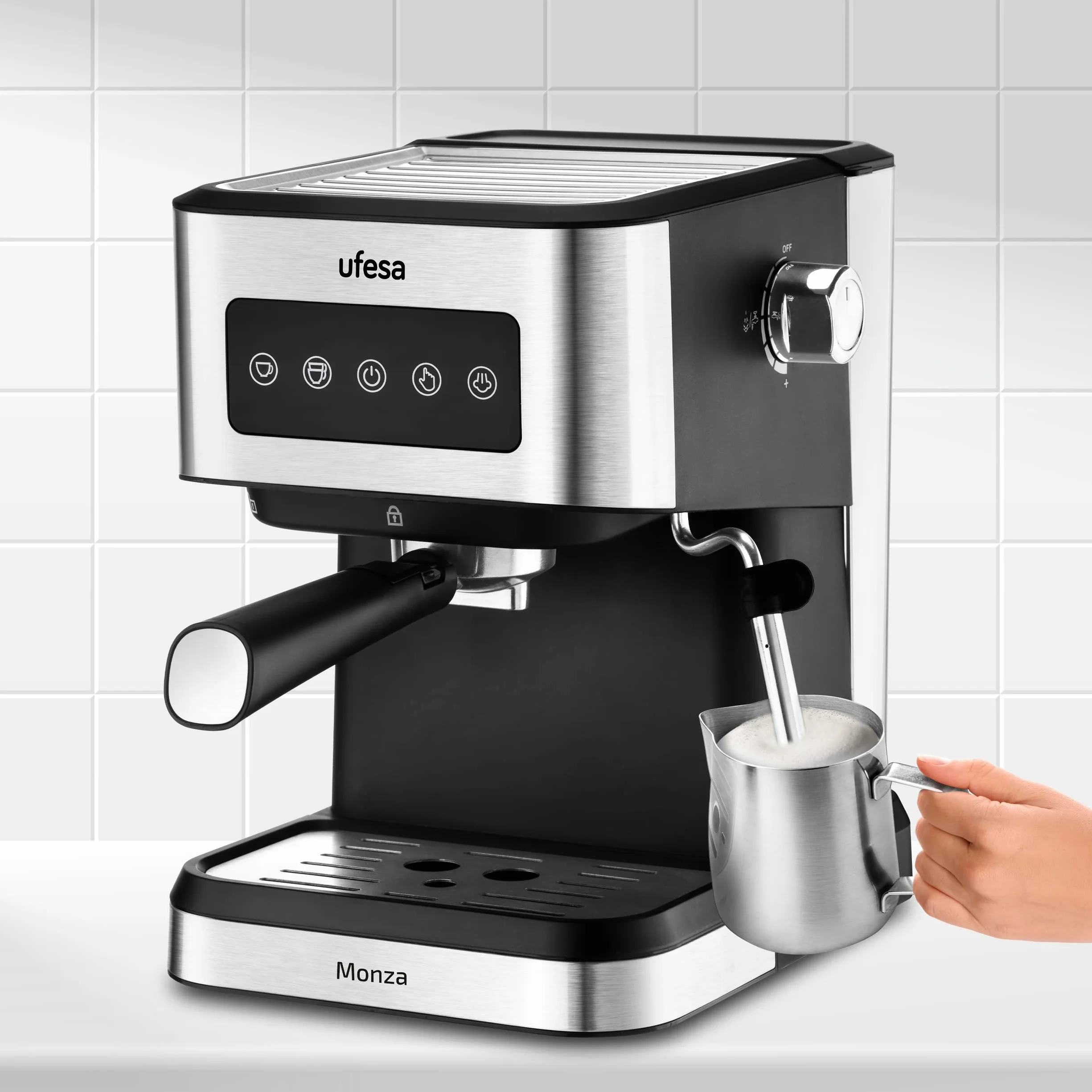 Ufesa Monza ekspres do kawy espresso 20 bar 1050 W cyfrowy panel dotykowy