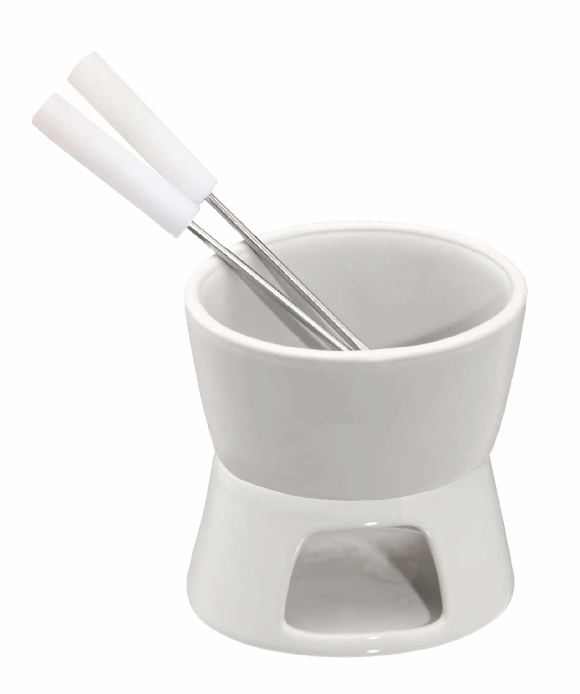 MIJOMA Mini zestaw do fondue czekoladowego biały 2 widelczyki